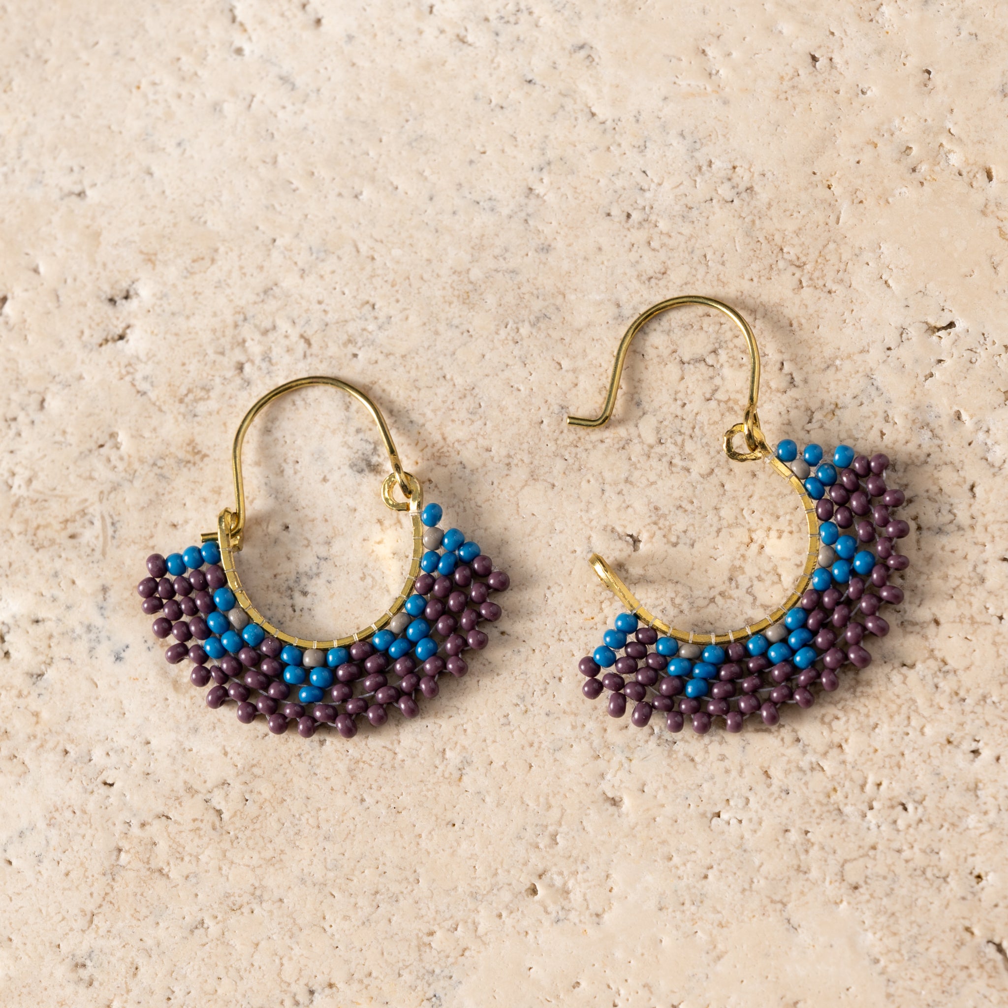Keel Glass Bead Fringe Earrings