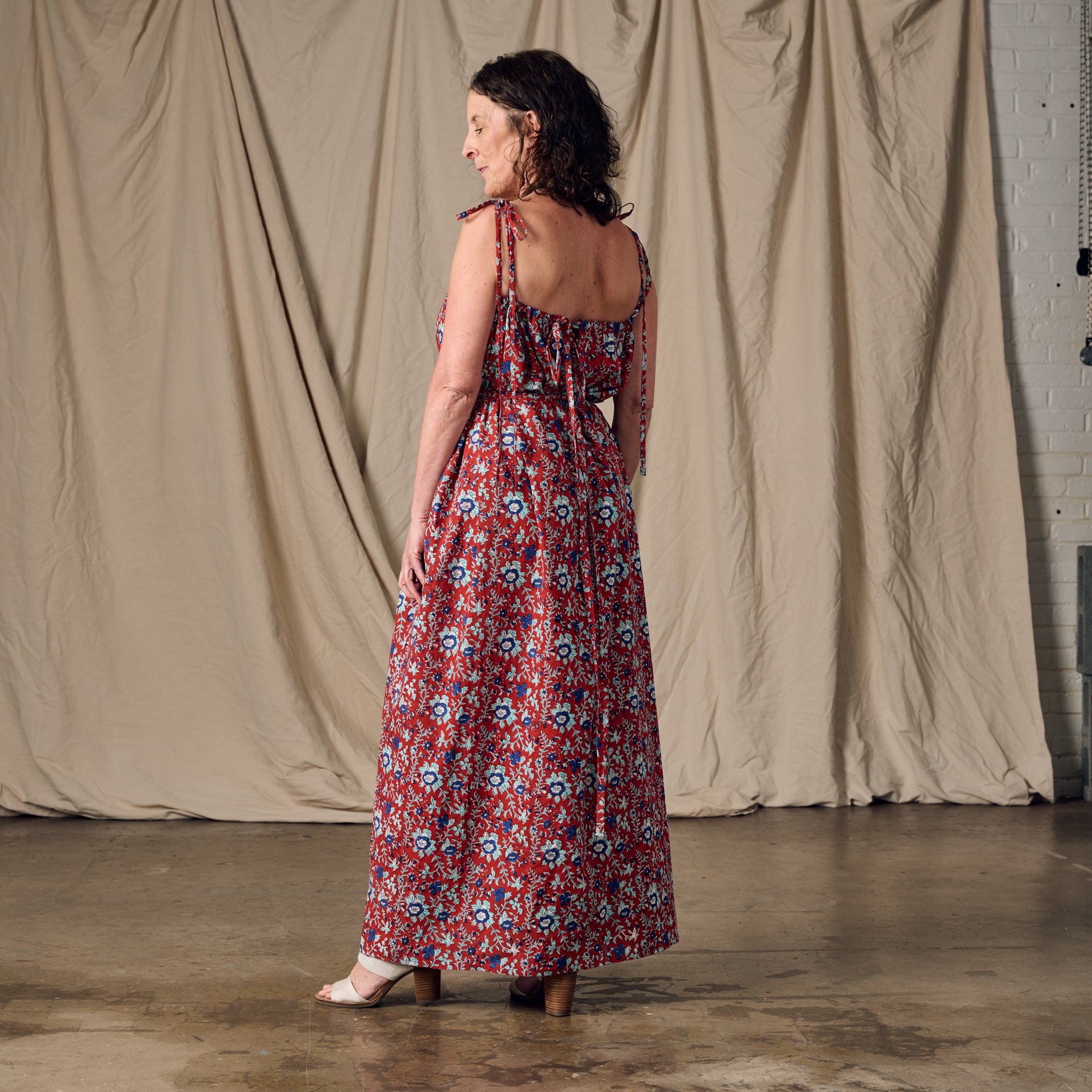 cotton print maxi dress DF Cotton Maxi Dress Full Sleeves DesignerFriday