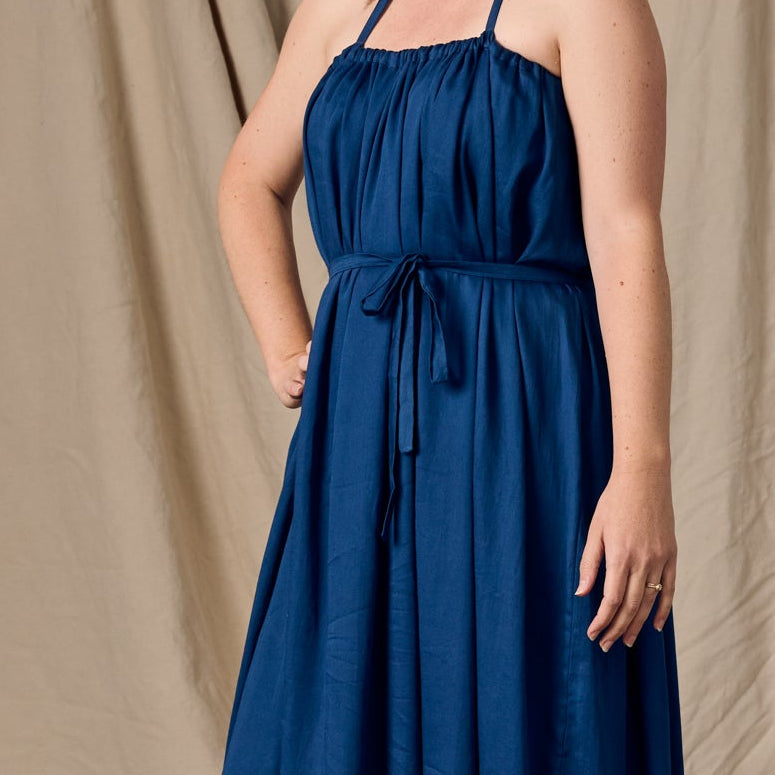 Kanya Blue Cotton Maxi Style Dress