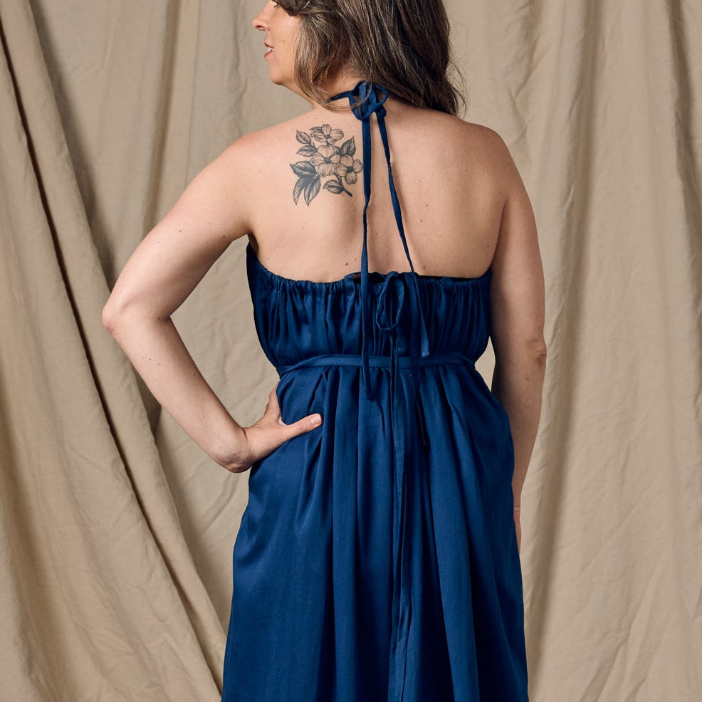 Kanya Blue Cotton Maxi Style Dress