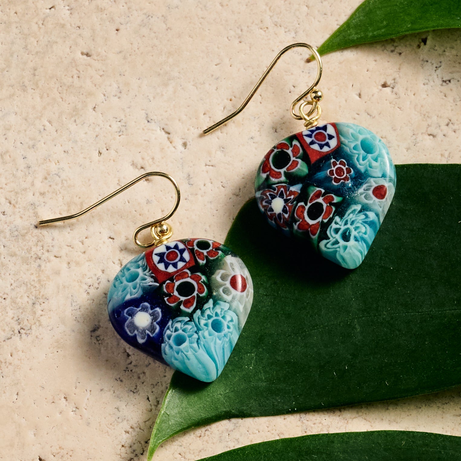 Raza Murano Millefiori Drop Earrings