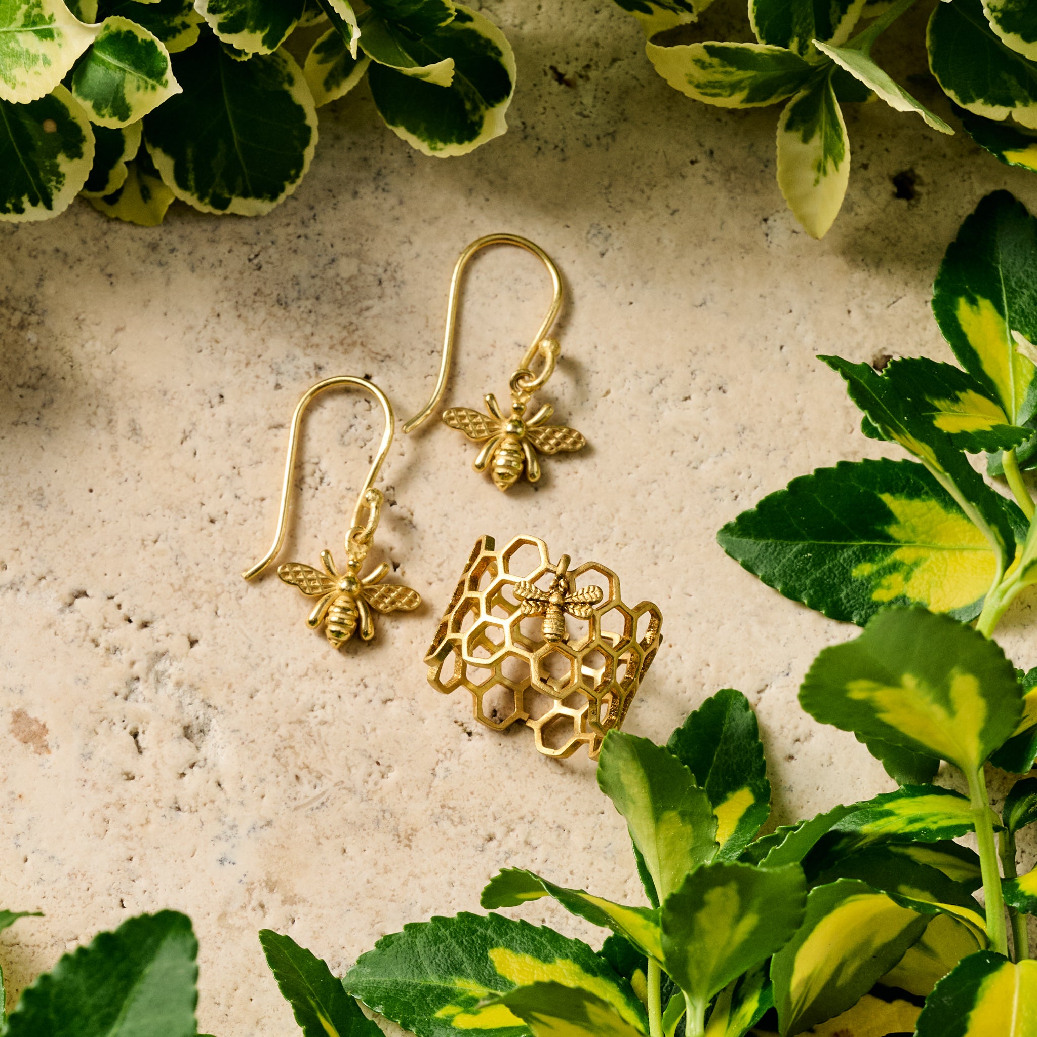 Bee Charmed Honeycomb Ring