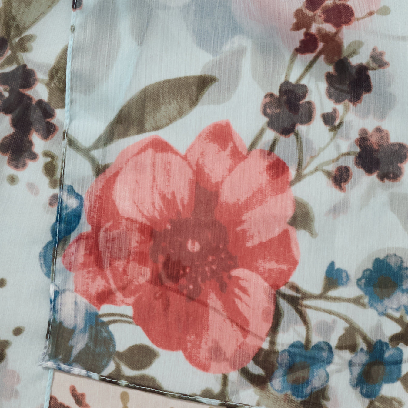 Komal Floral and Leaf Chiffon Scarf - Ten Thousand Villages