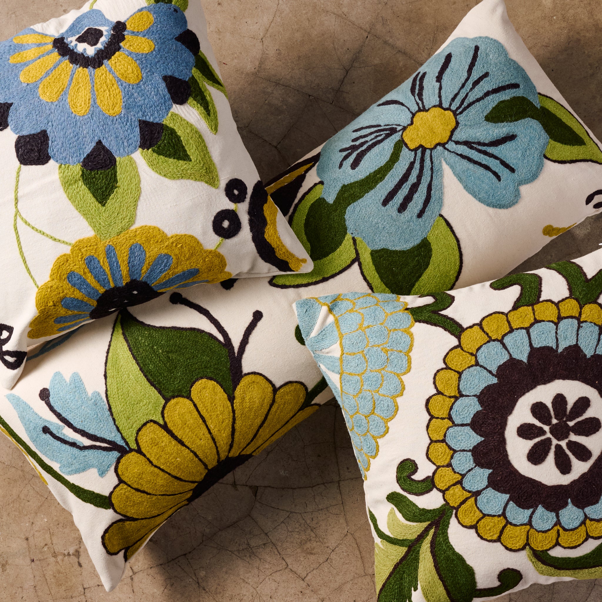 Jangal Embroidered Lumbar Pillow Cover