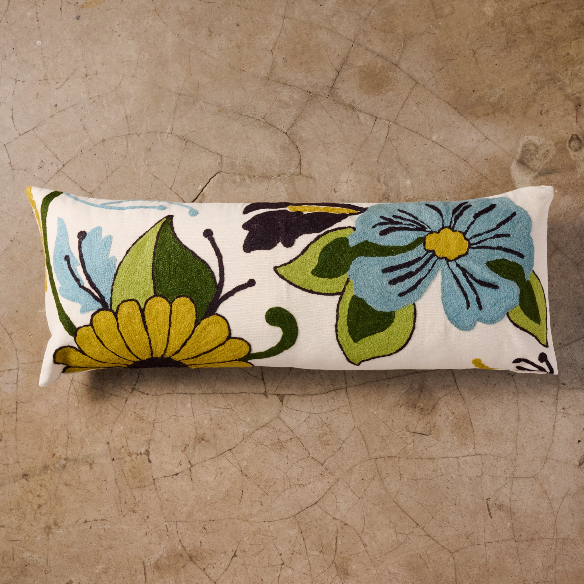 Jangal Embroidered Lumbar Pillow Cover