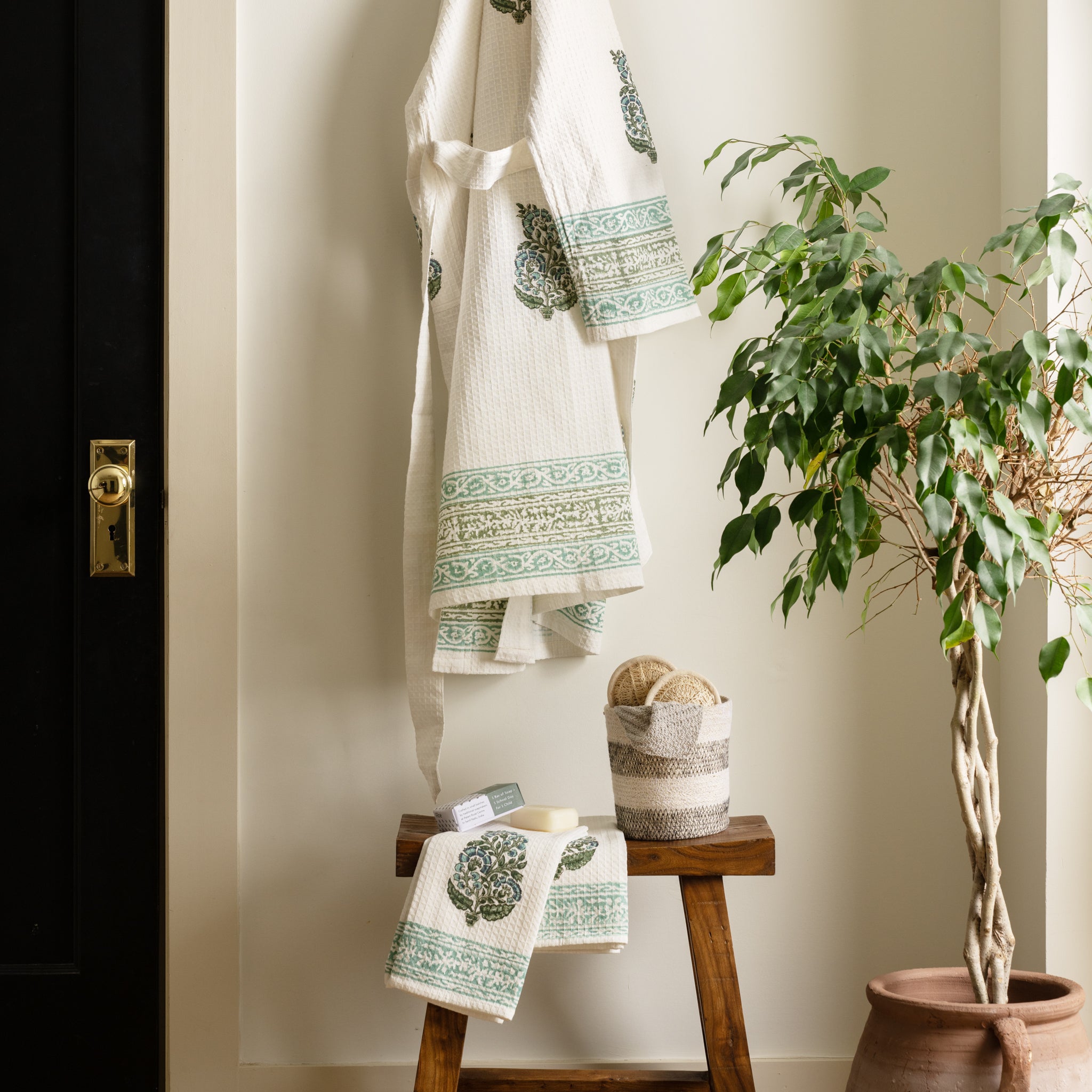 Pera Cotton Blockprint Hand Towel Set