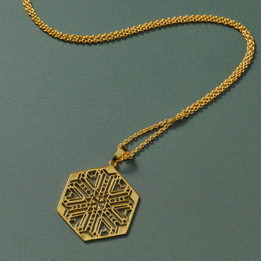 Mandala Brass Medallion Necklace