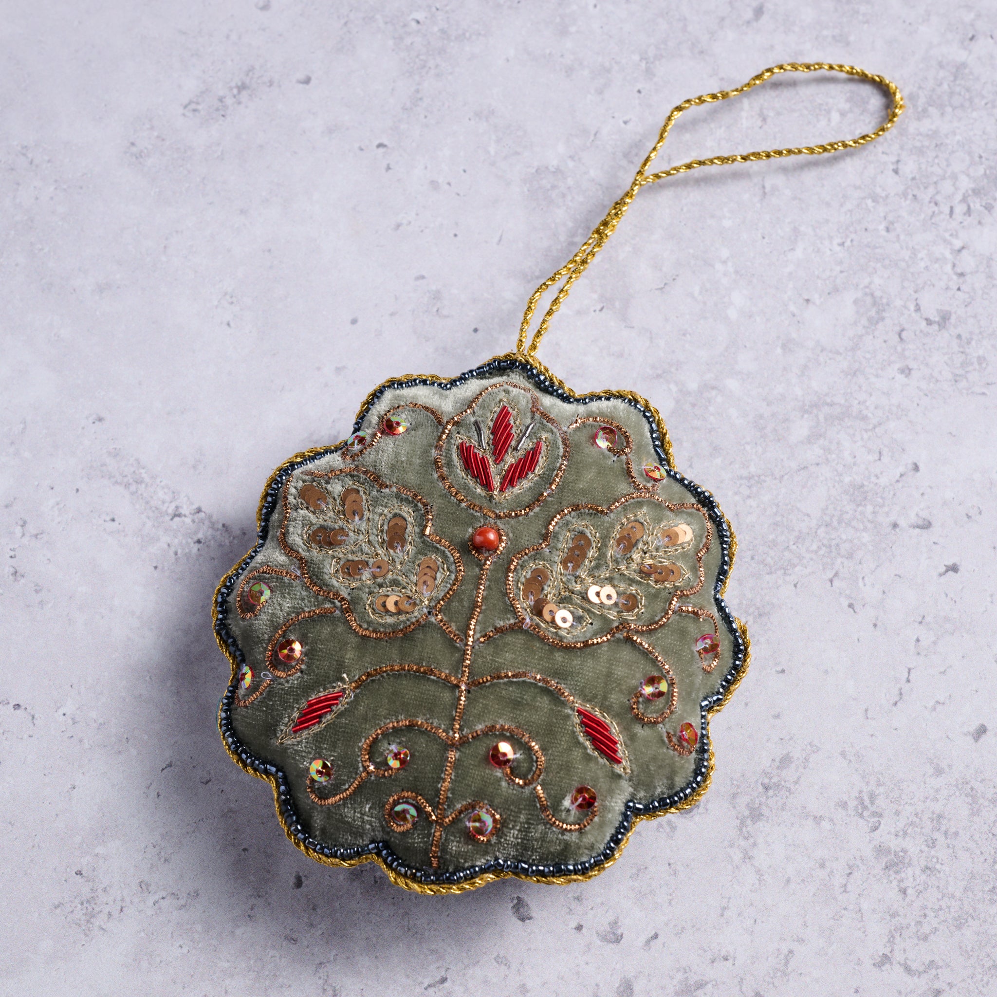 Modern Victorian Embroidered Ornament - Ten Thousand Villages