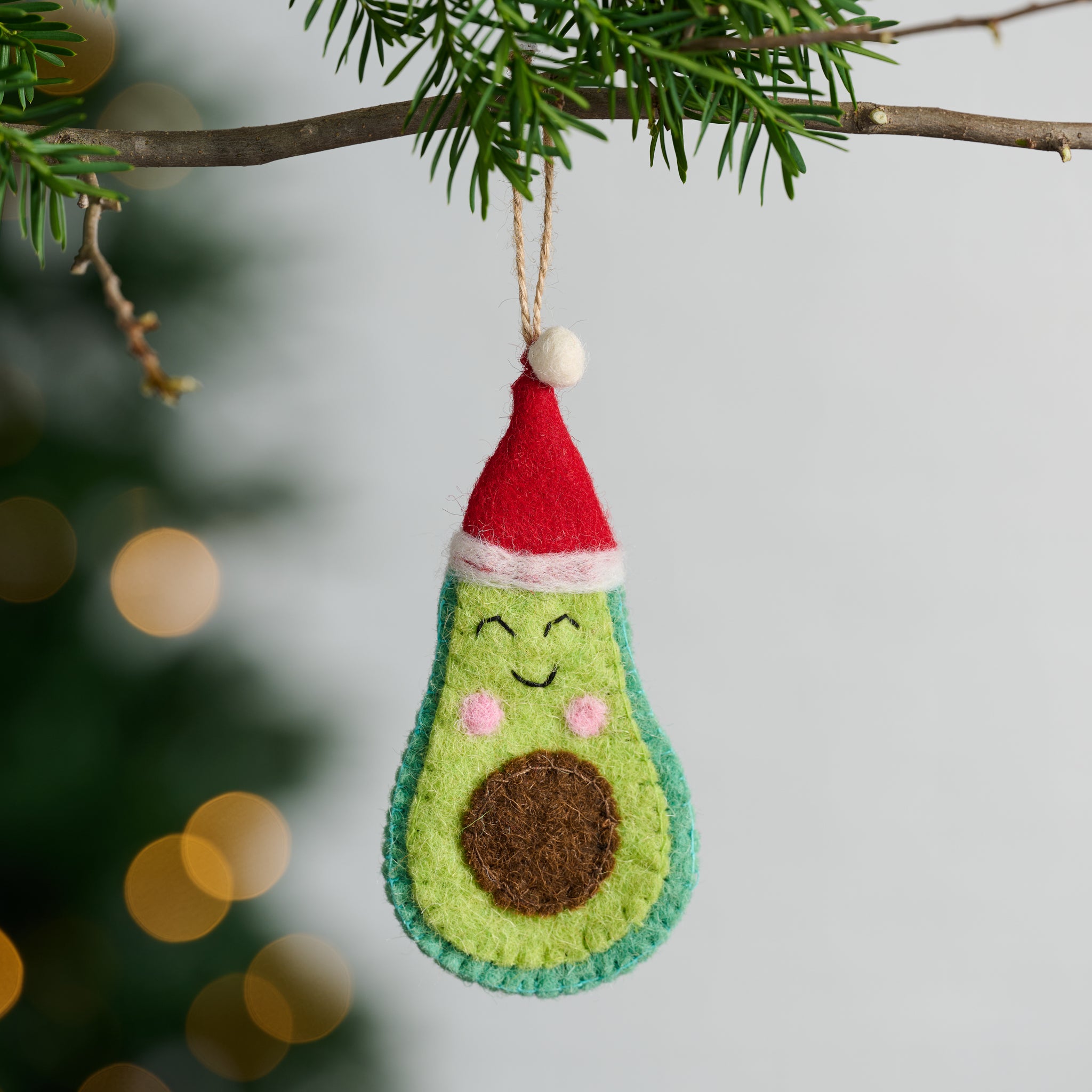 Jingle Bell Guac Felt Avocado Ornament - Ten Thousand Villages
