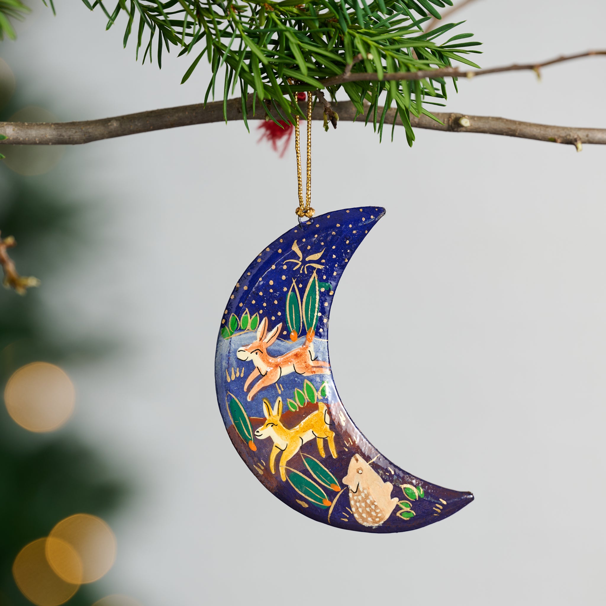 Painted Moon Paper Mâché Ornament - Ten Thousand Villages