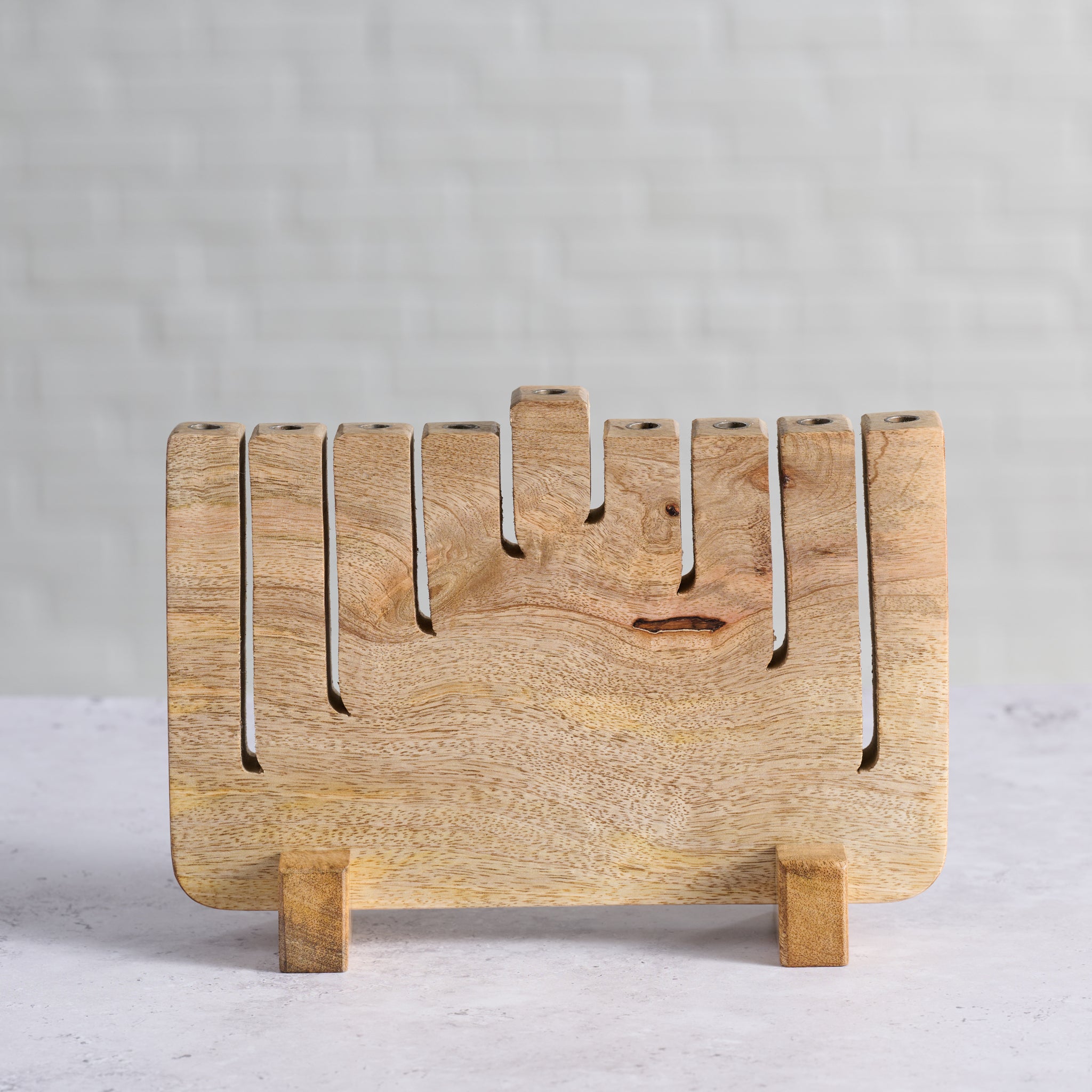 Modern Mango Wood Menorah - Ten Thousand Villages