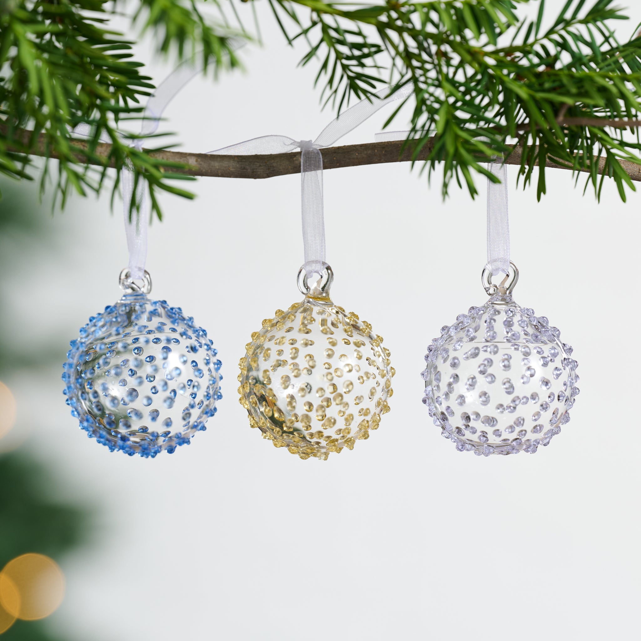 Blown Glass Ball Ornament - Set of 3 - Ten Thousand Villages