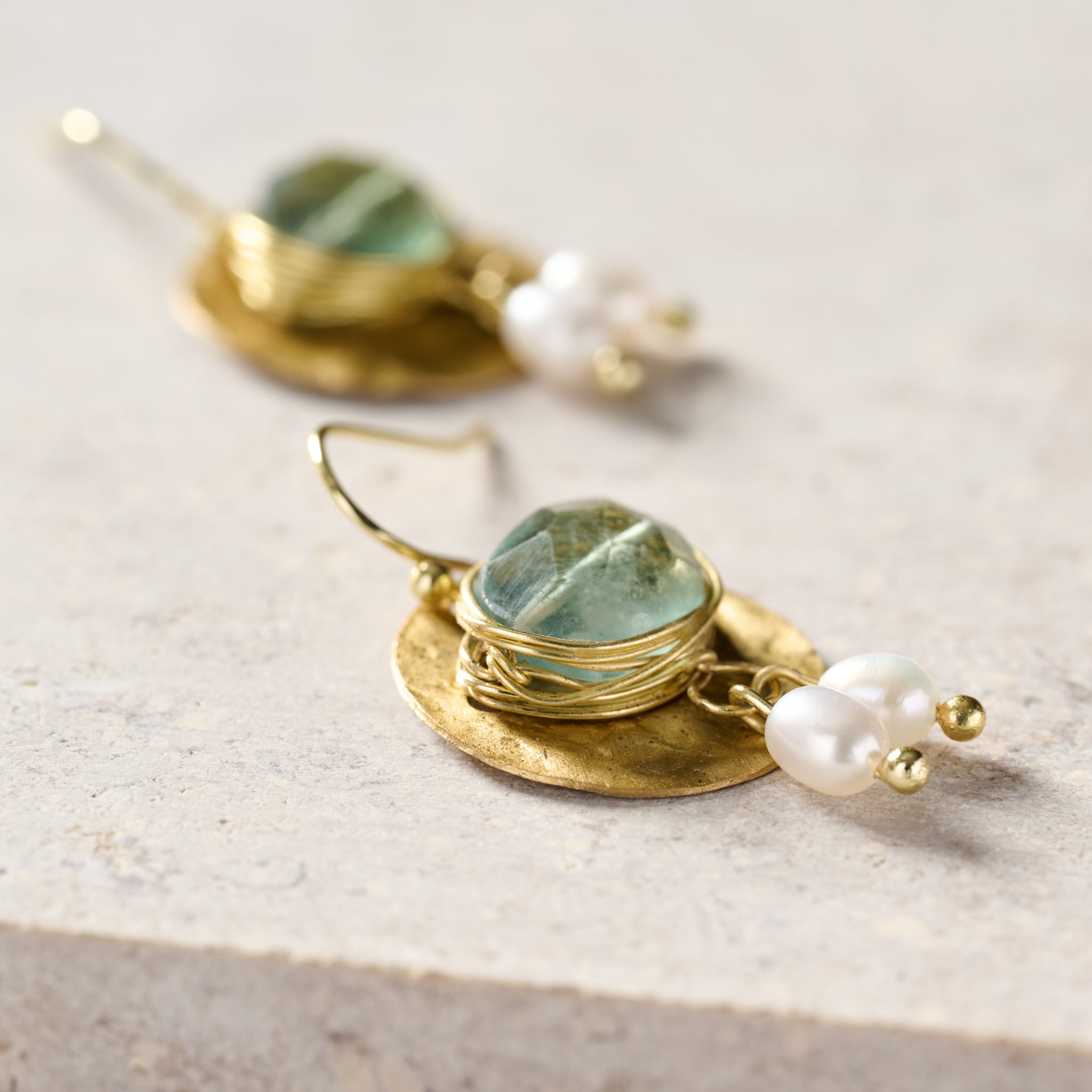 Kabru Brass Drop Earrings - Ten Thousand Villages