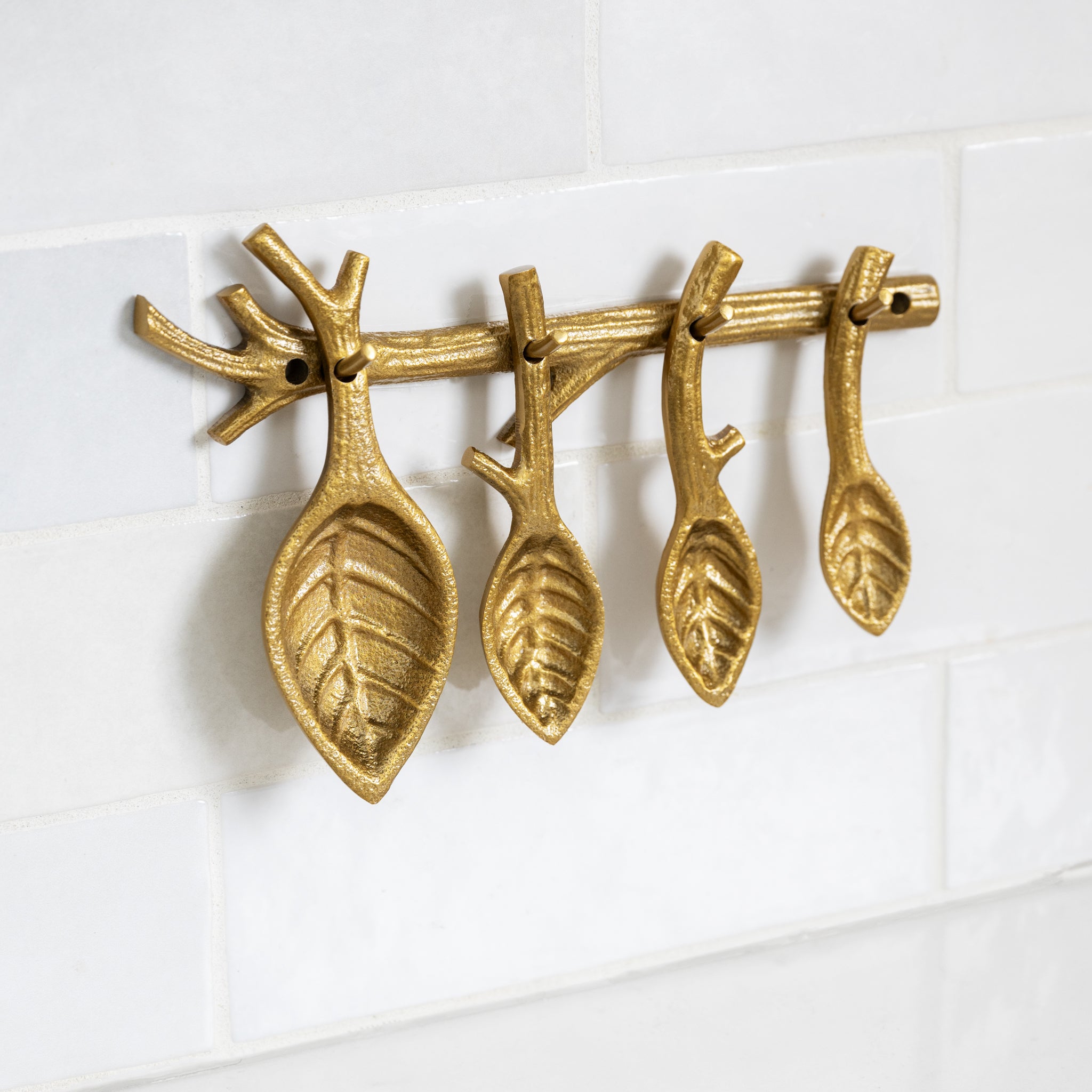 Shikha Measuring Spoons & Holder - Set of 4 - Ten Thousand Villages