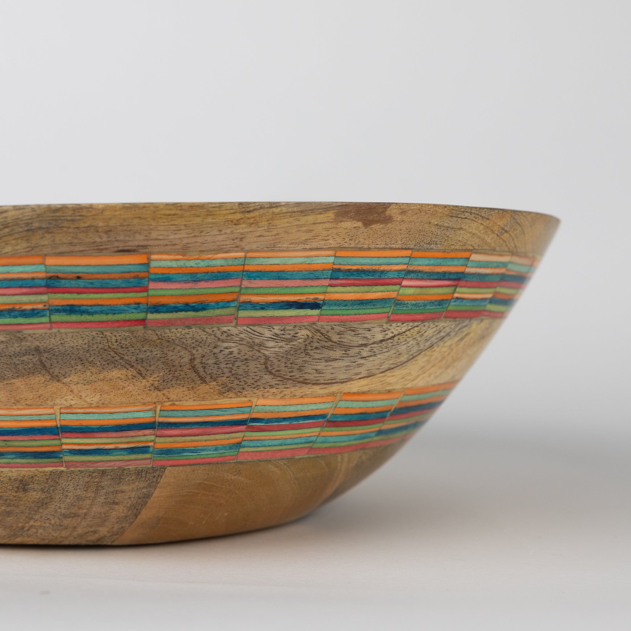 Striped Mango Wood Salad Bowl - Ten Thousand Villages
