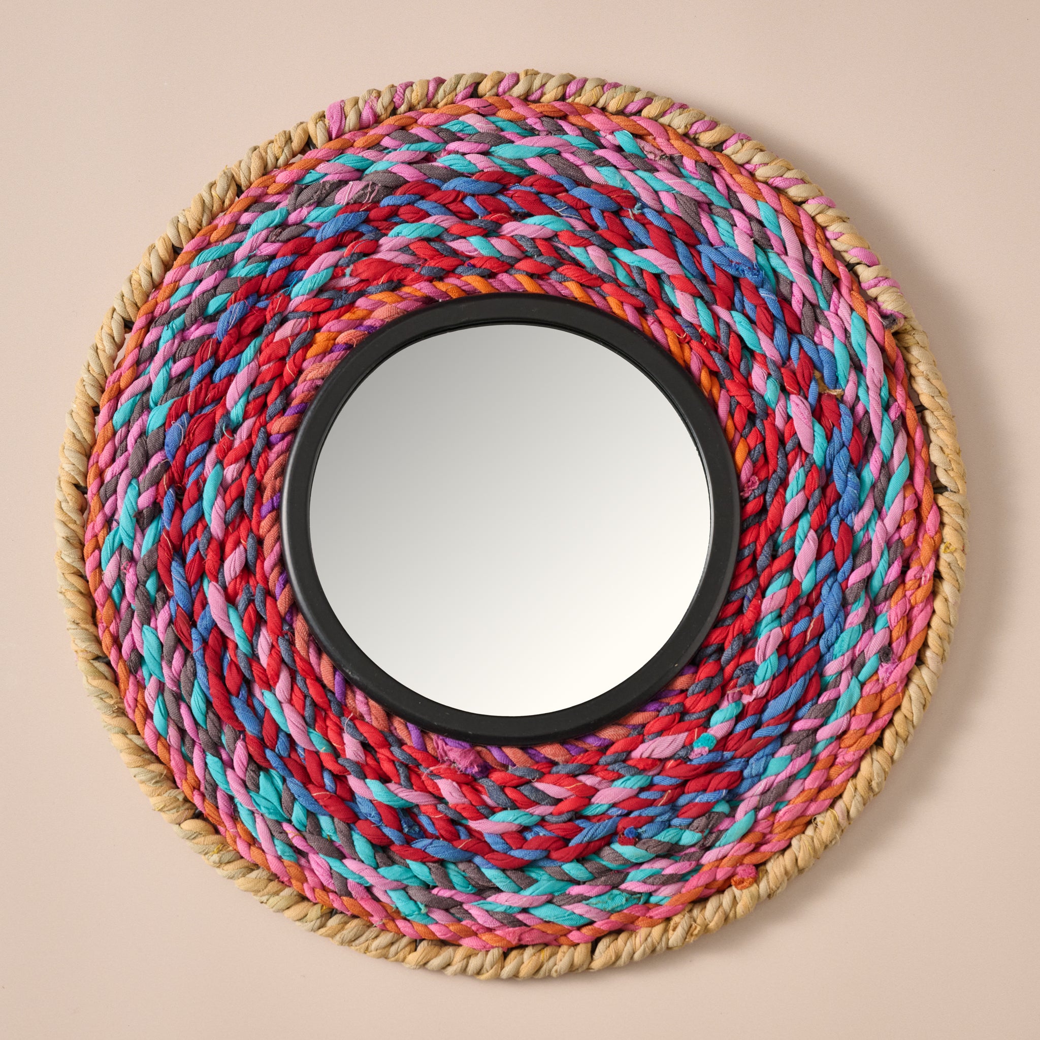 Choti Braided Recycled Sari Mirror - Ten Thousand Villages