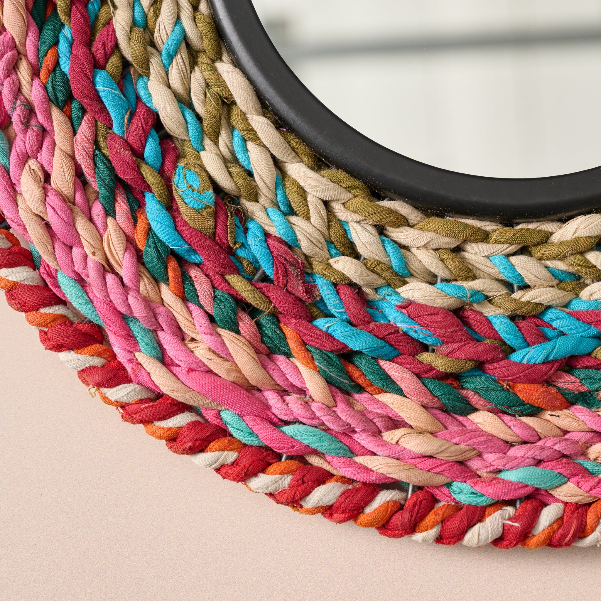 Choti Braided Recycled Sari Mirror - Ten Thousand Villages