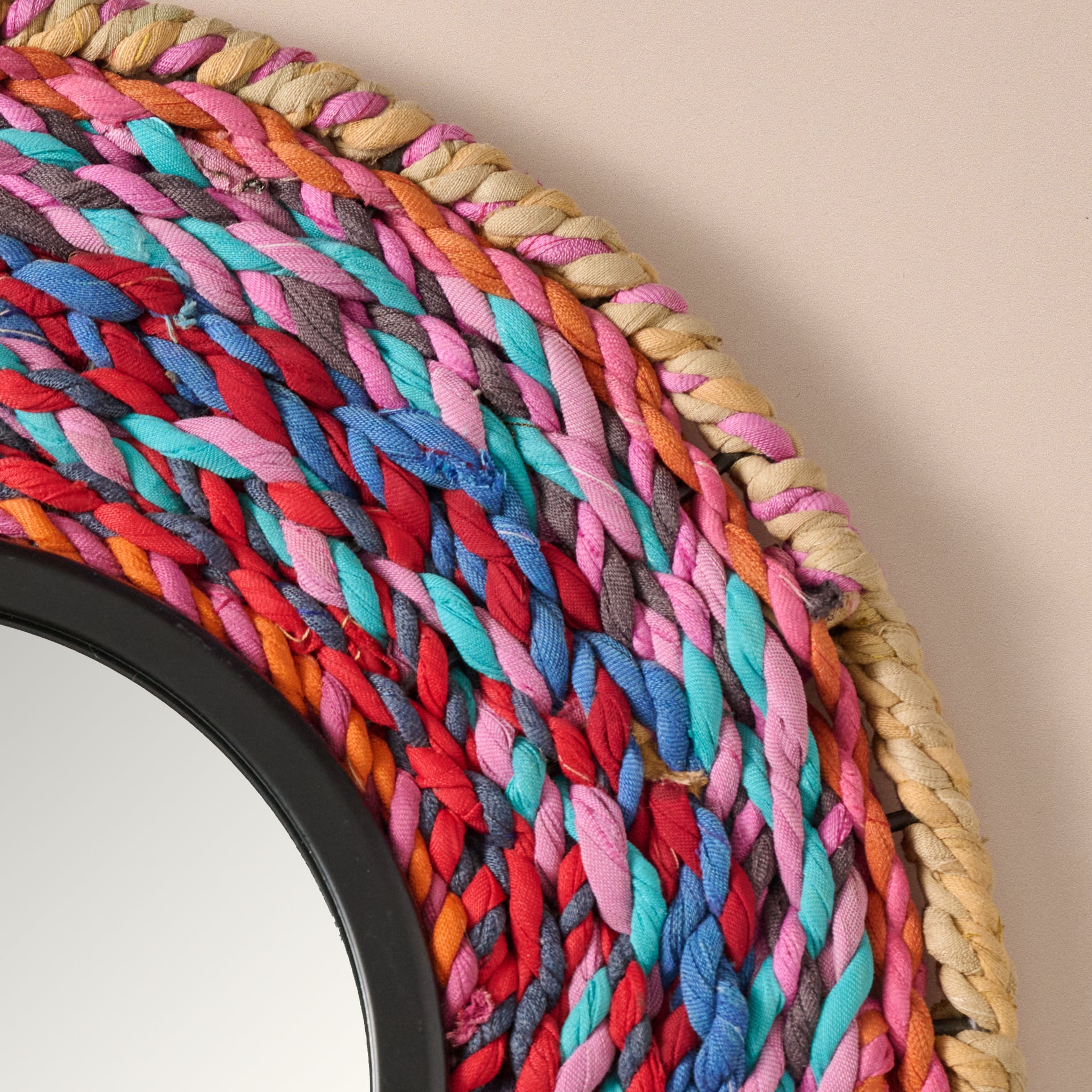 Choti Braided Recycled Sari Mirror - Ten Thousand Villages
