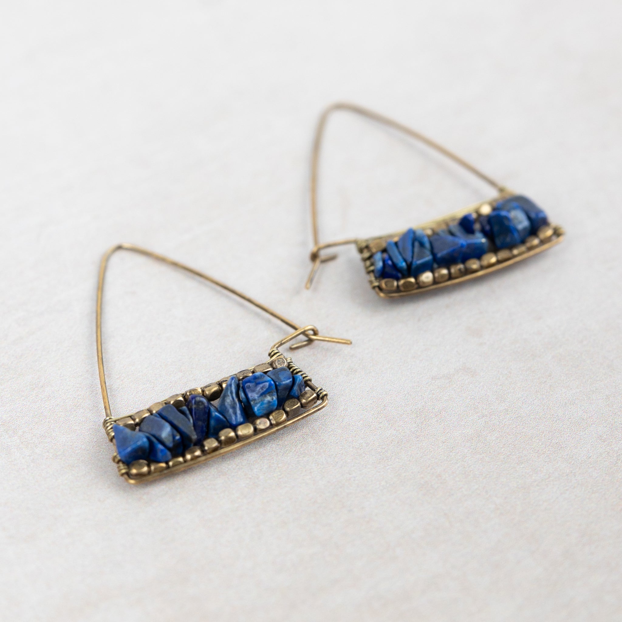 Teja Lapis Drop Earrings - Ten Thousand Villages