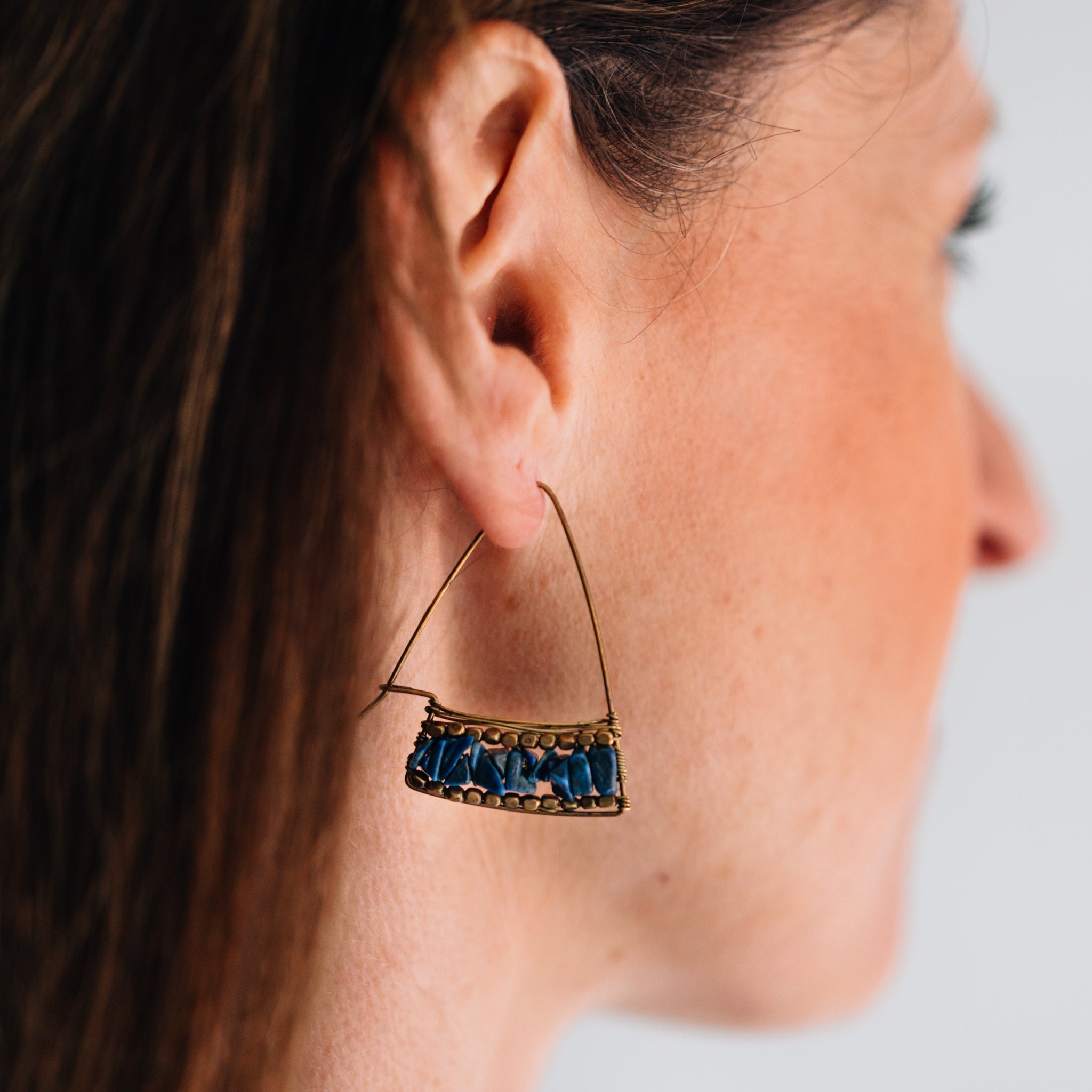 Teja Lapis Drop Earrings - Ten Thousand Villages
