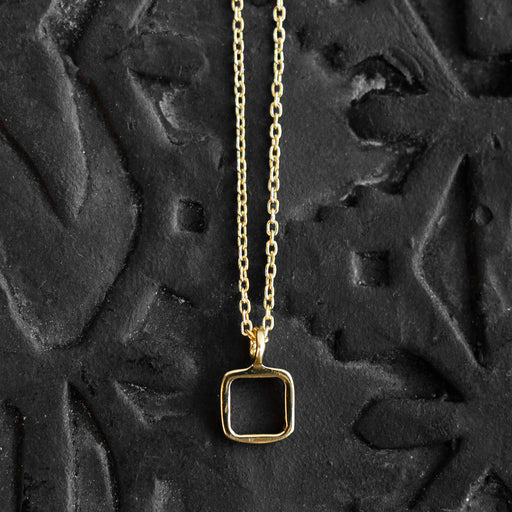Sundar Square Pendant Gold Necklace