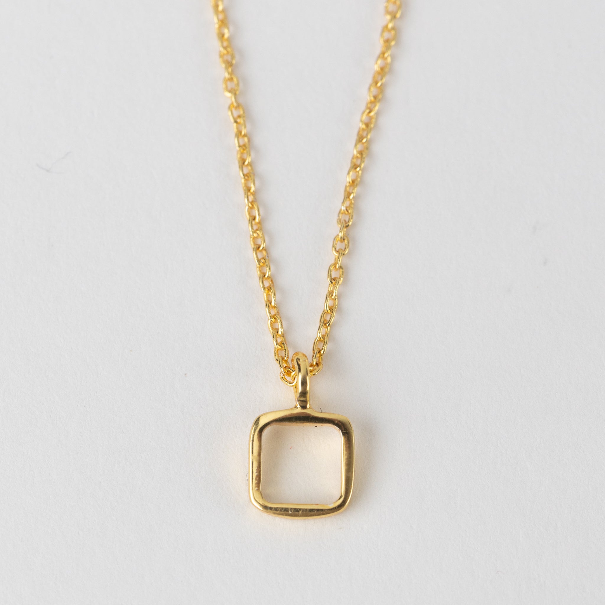 Sundar Square Pendant Gold Necklace - Ten Thousand Villages