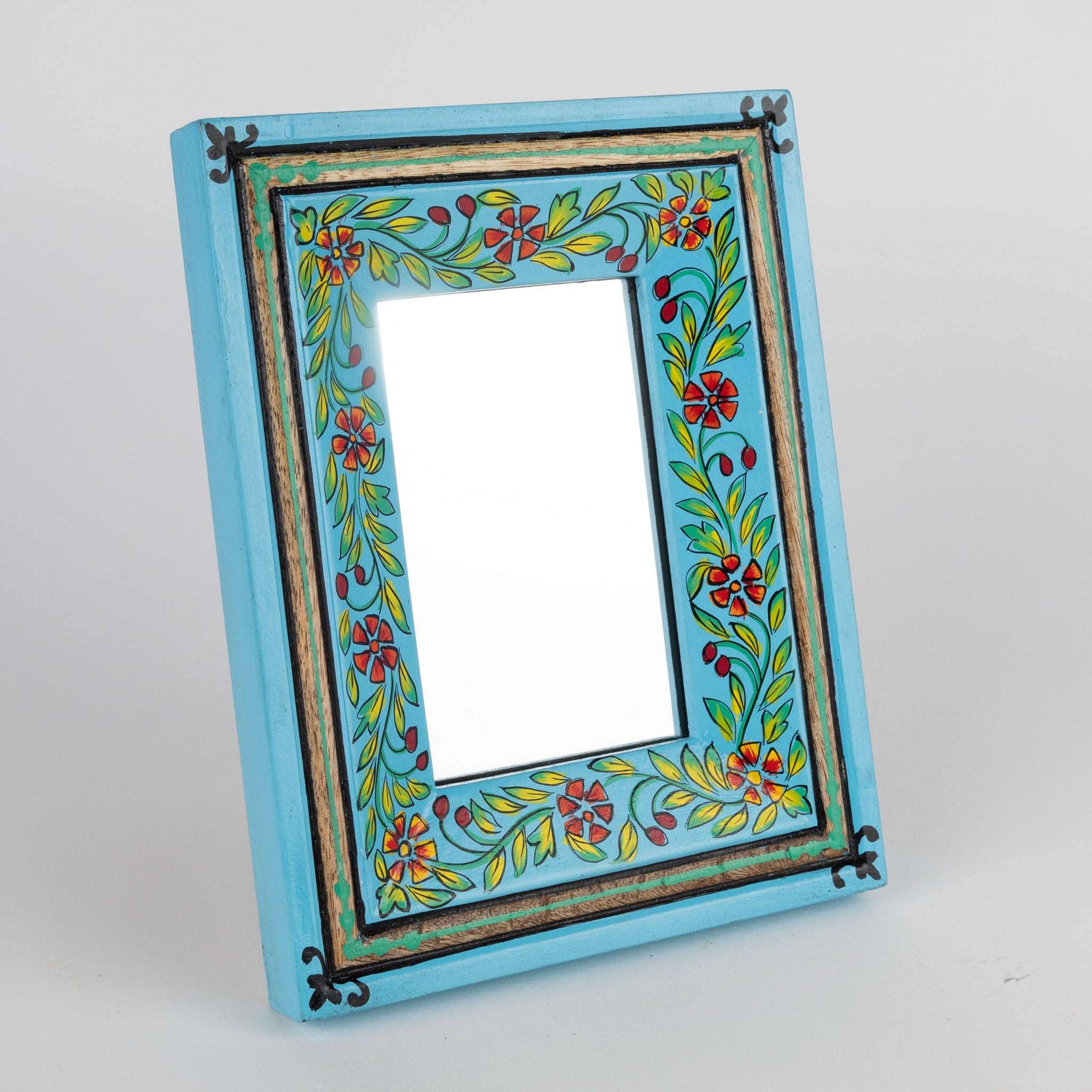 Khush Handpainted Mango Wood Mirror - Ten Thousand Villages