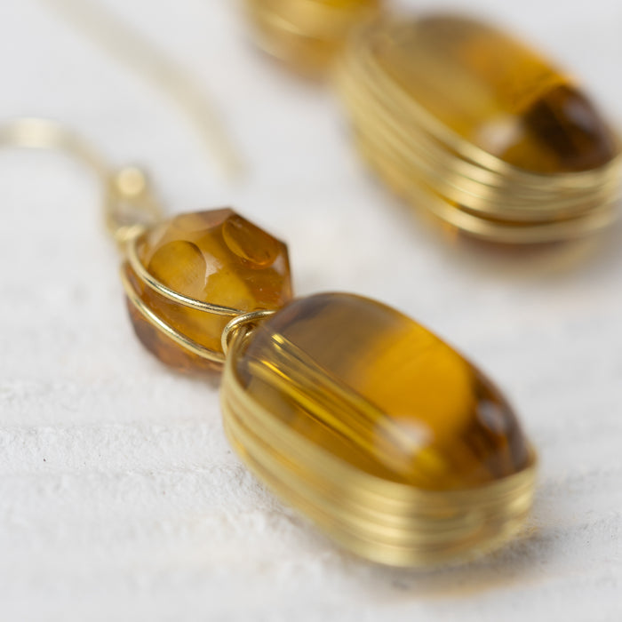 Amber Glass Drop Earrings 3