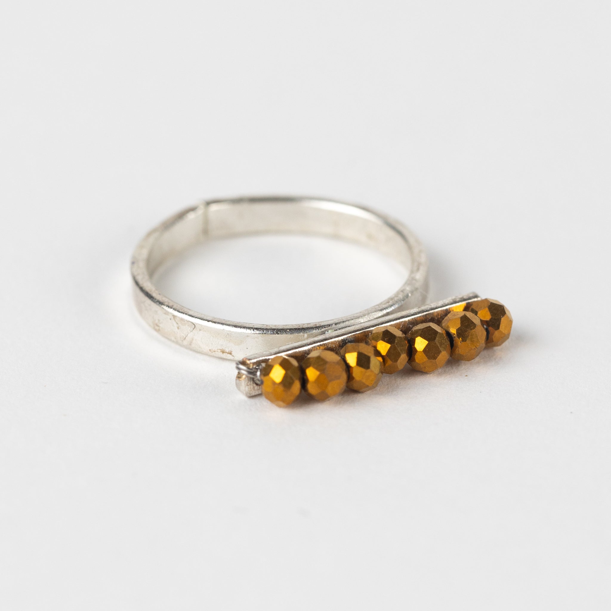 Taakat Gold Bar Silver Ring - Ten Thousand Villages