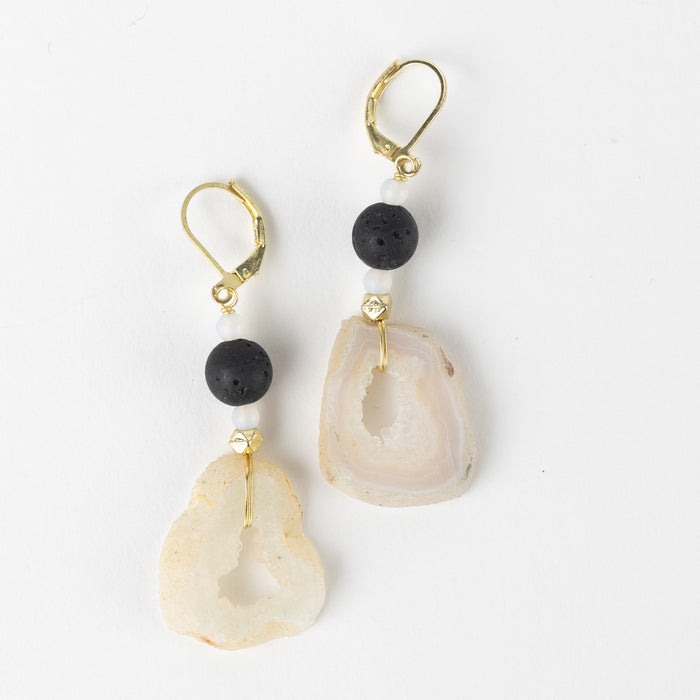 Parvati Druzy Stone Drop Earrings 4