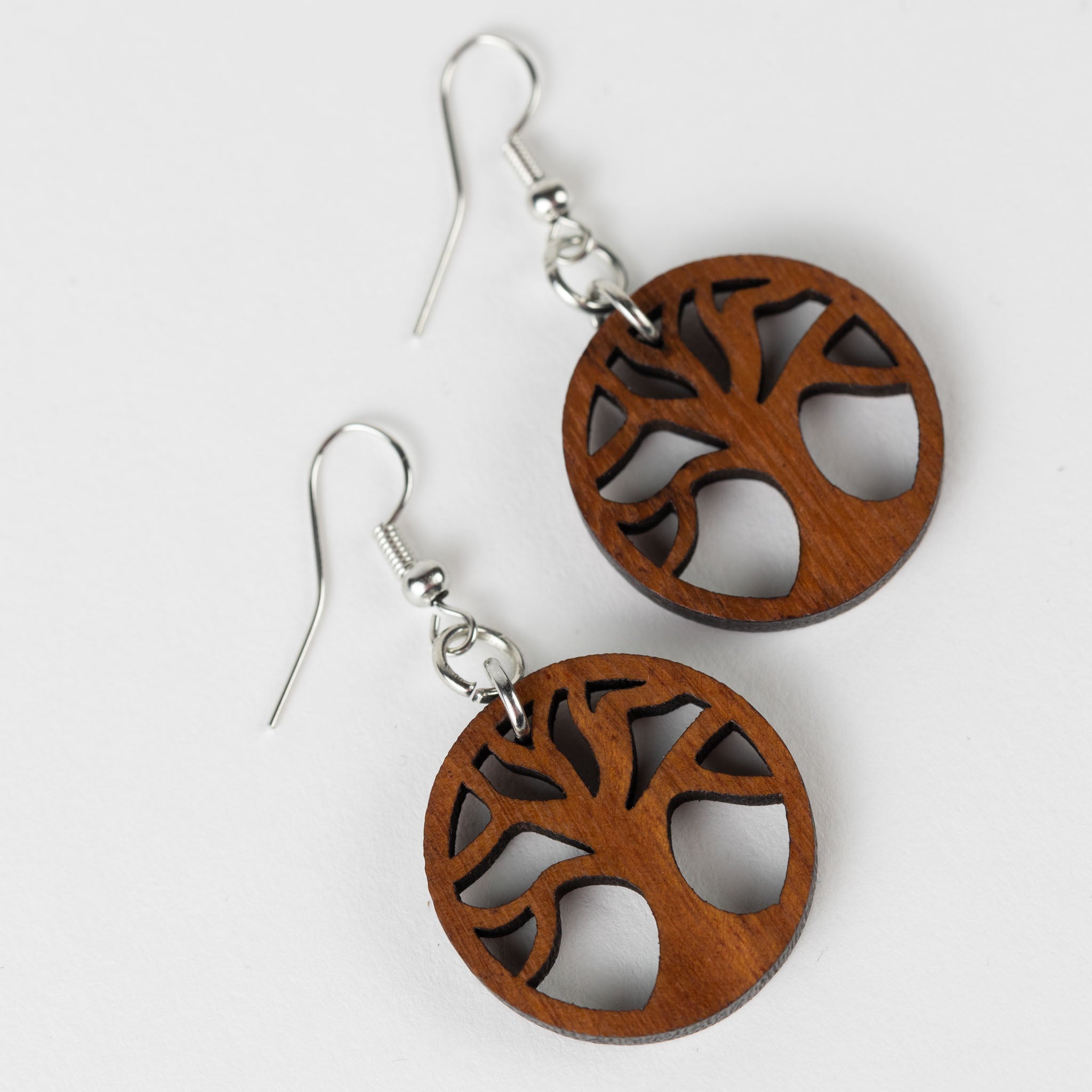 Tree of Life Dangle Wood Earrings - Ten Thousand Villages