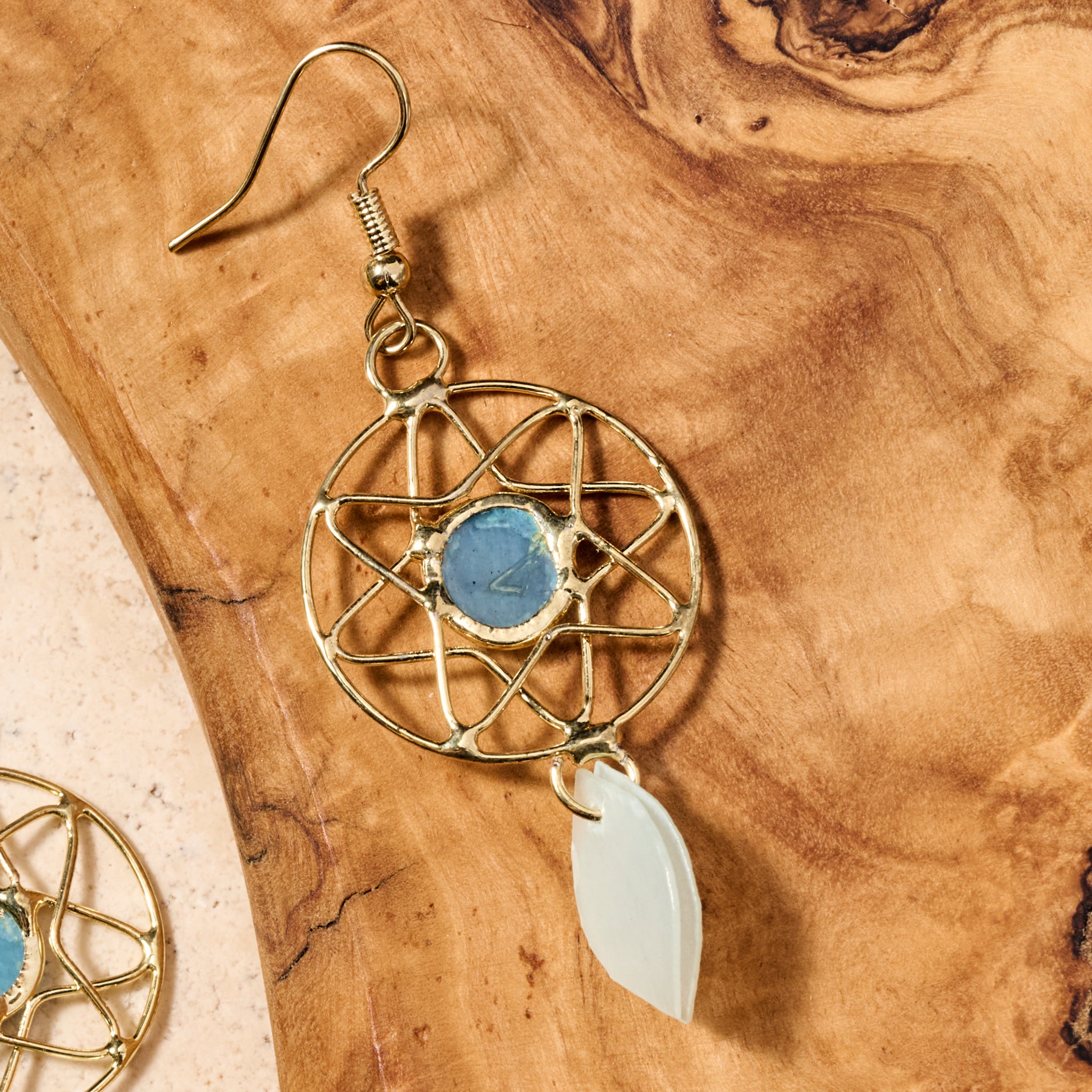 Tubig Capiz Suncatcher Dangle Earrings