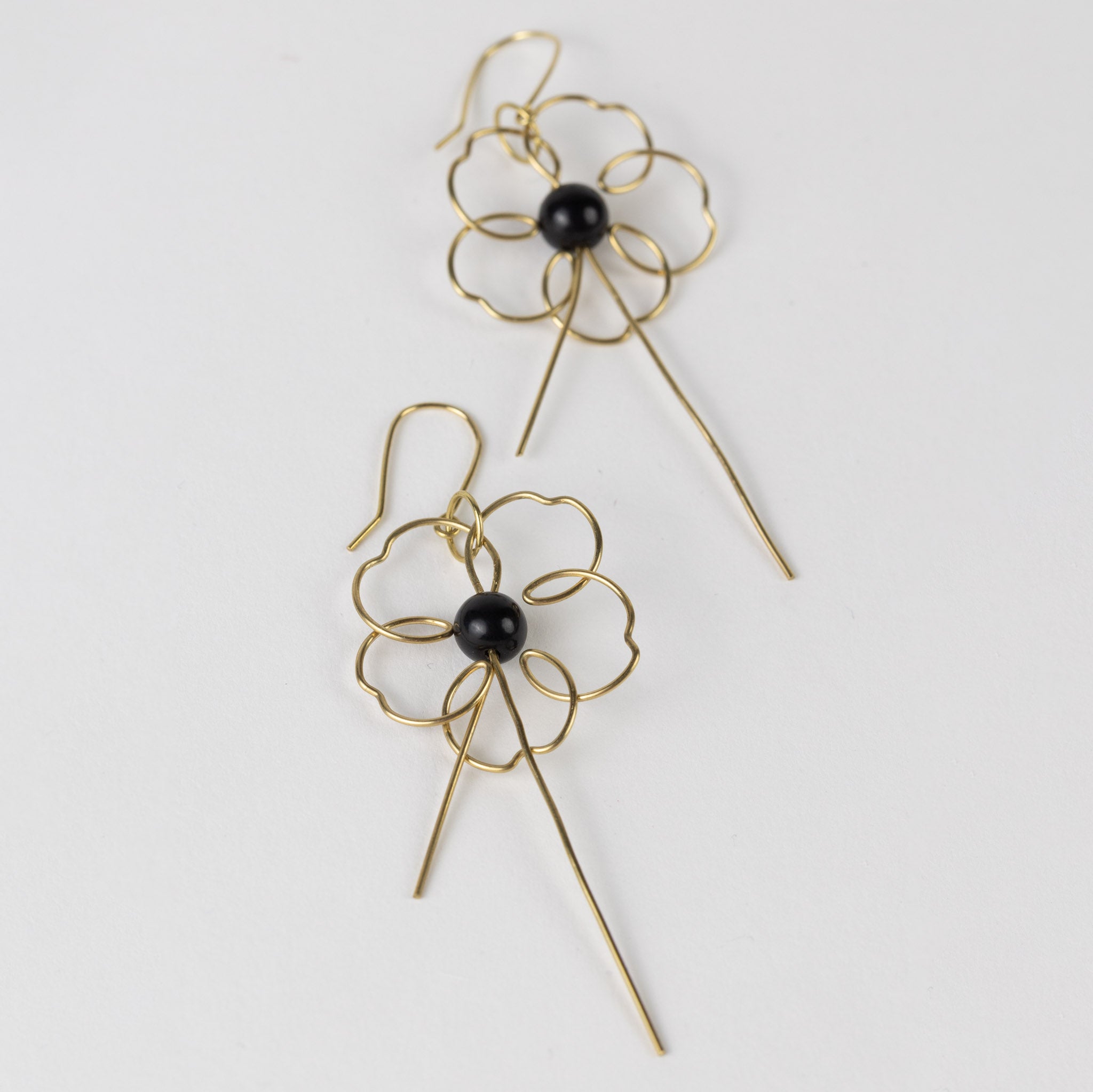 Gilded Floral Silhouette Earrings - Ten Thousand Villages