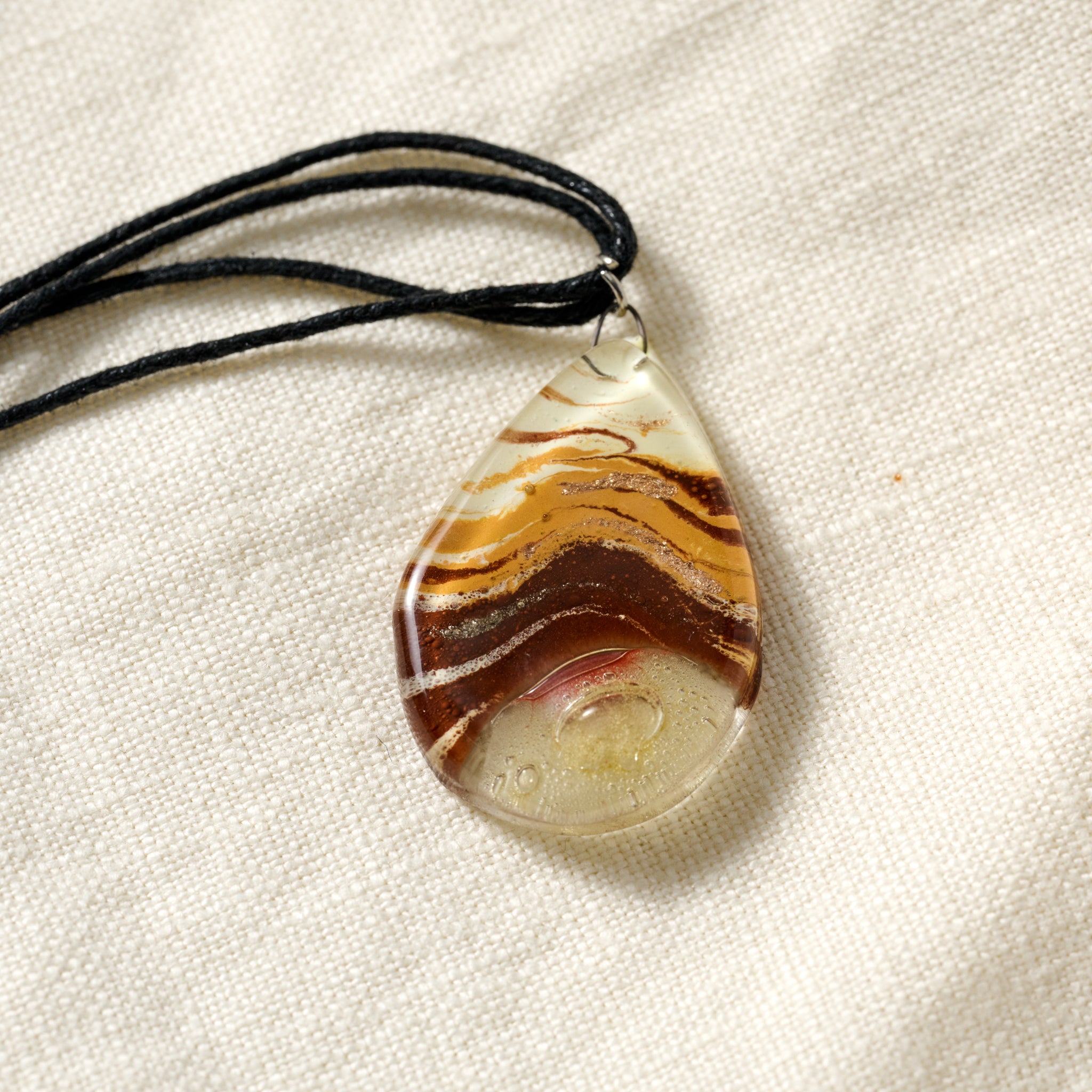 アクセサリー K18 Illusion Glass Pendant Pendant. Aylen Fused Glass Teardrop Pendant Necklace – Ten Thousand Villages