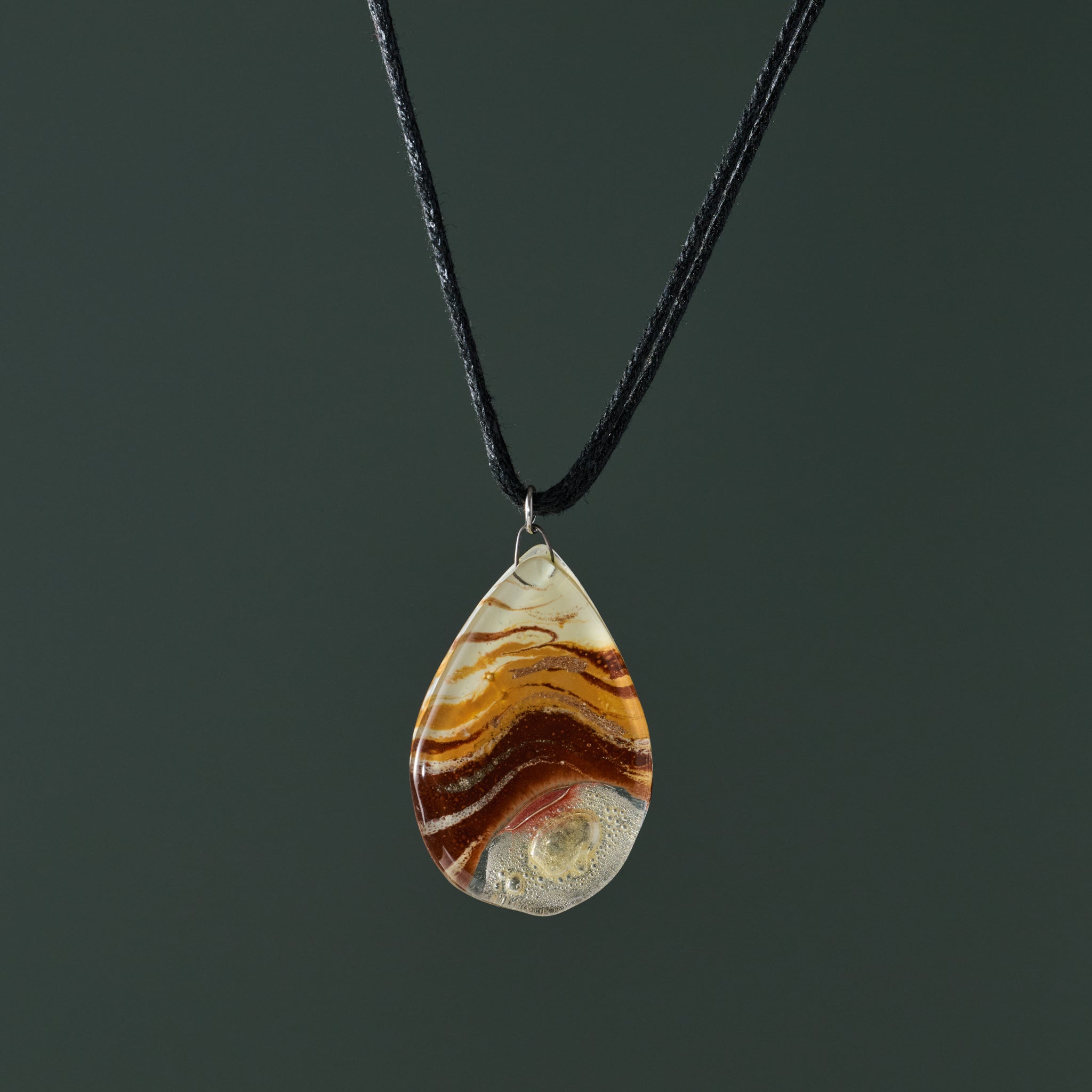 Aylen Fused Glass Teardrop Pendant Necklace – Ten Thousand Villages