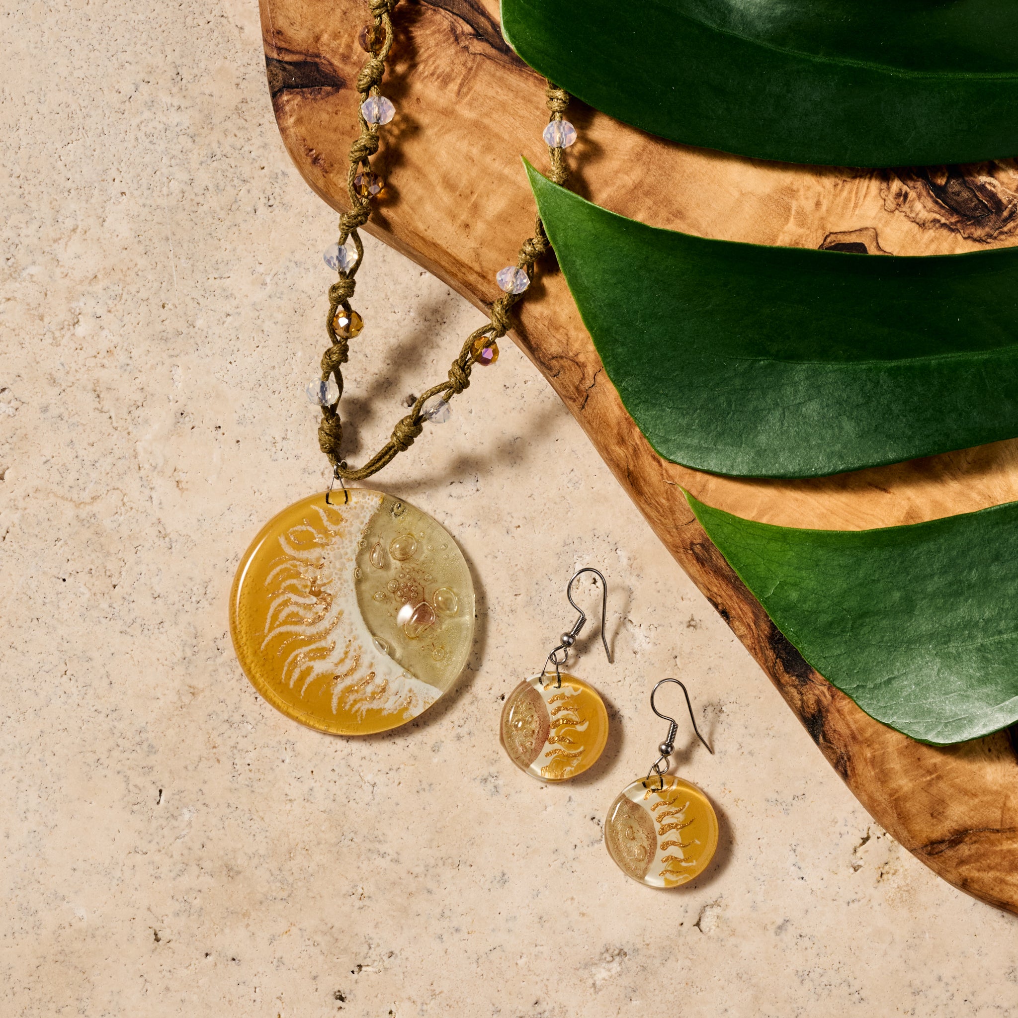 Verano Sunrise Glass Dangle Earrings