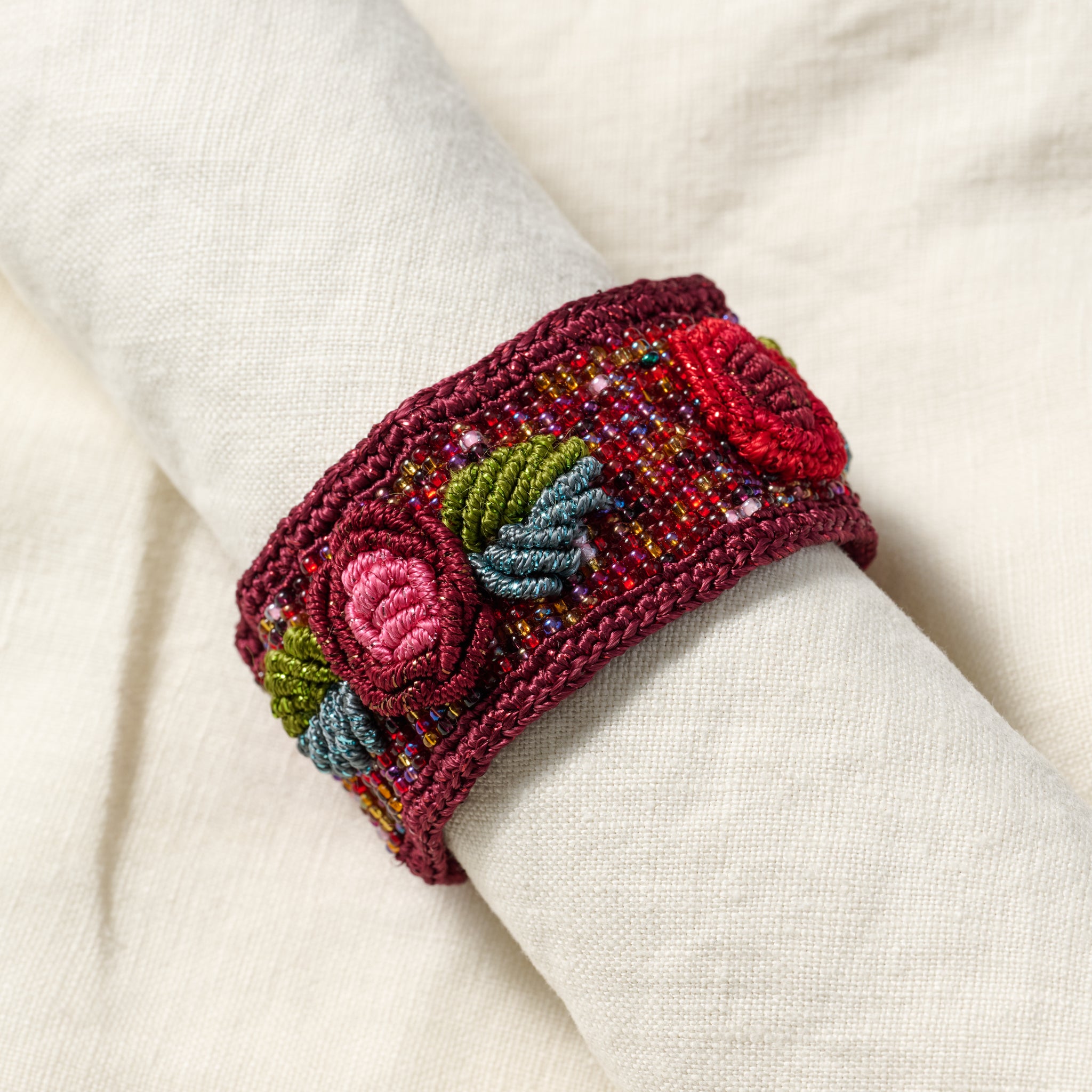 Ishaal Rose Beaded Bracelet - Ten Thousand Villages