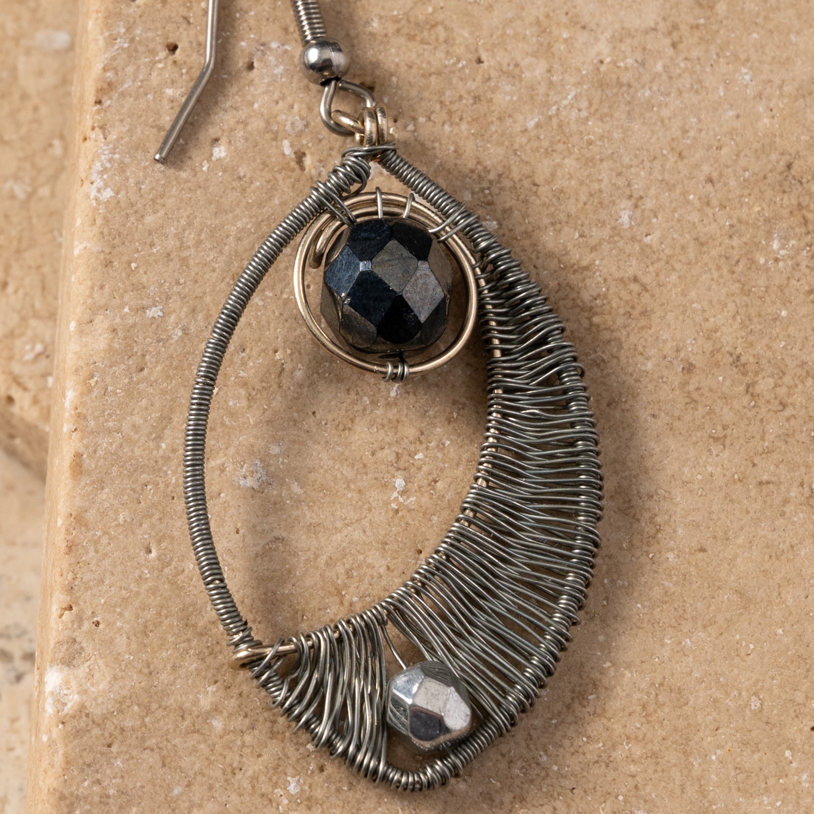 Ojo Silver Wire Wrapped Earrings