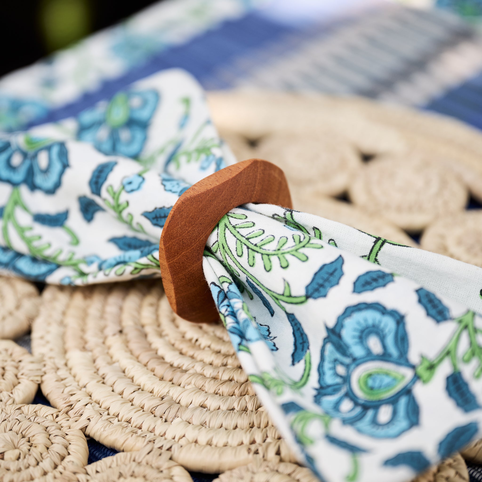 Caja Mahogany Napkin Rings - Set of 2