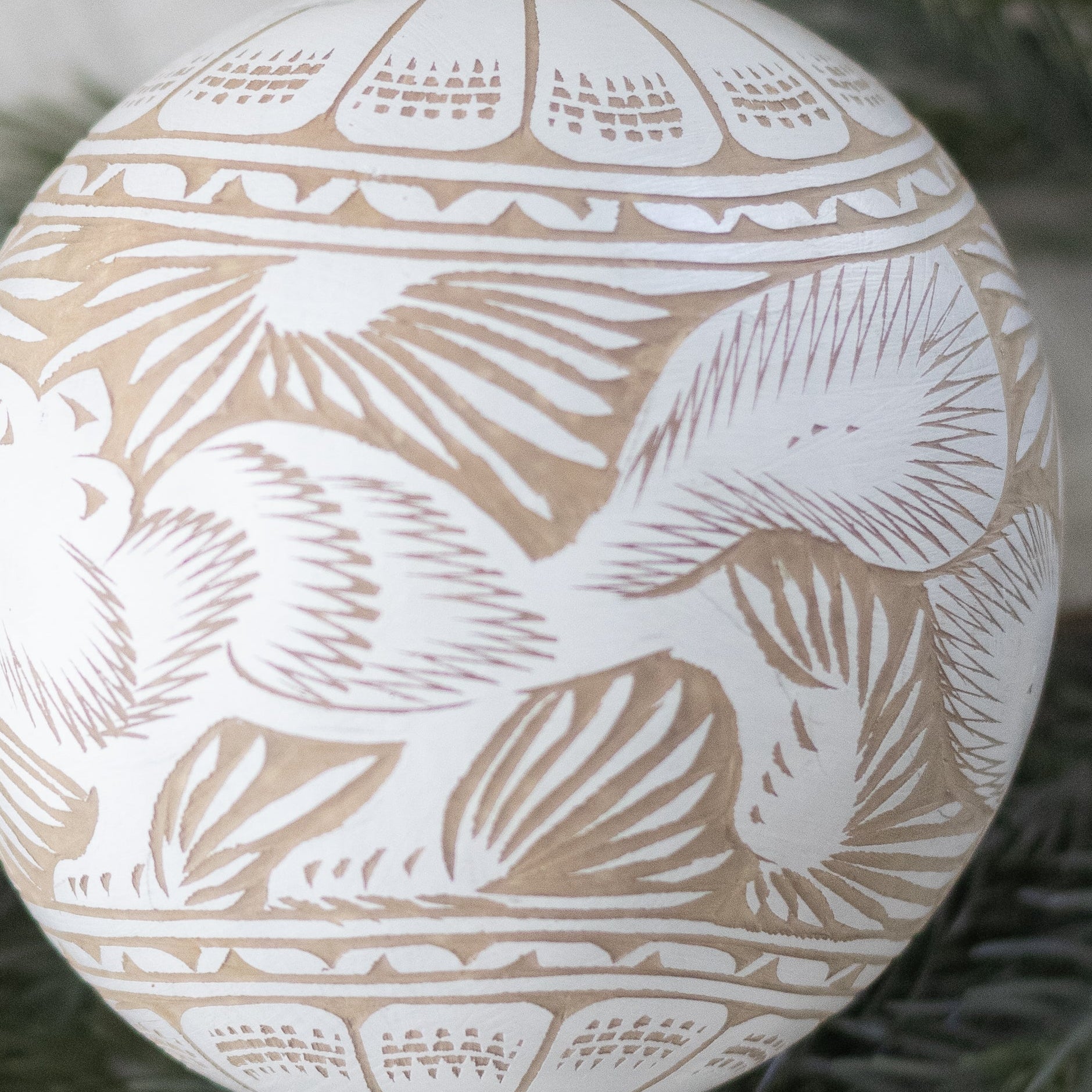 Blanca Etched Ball Ornament