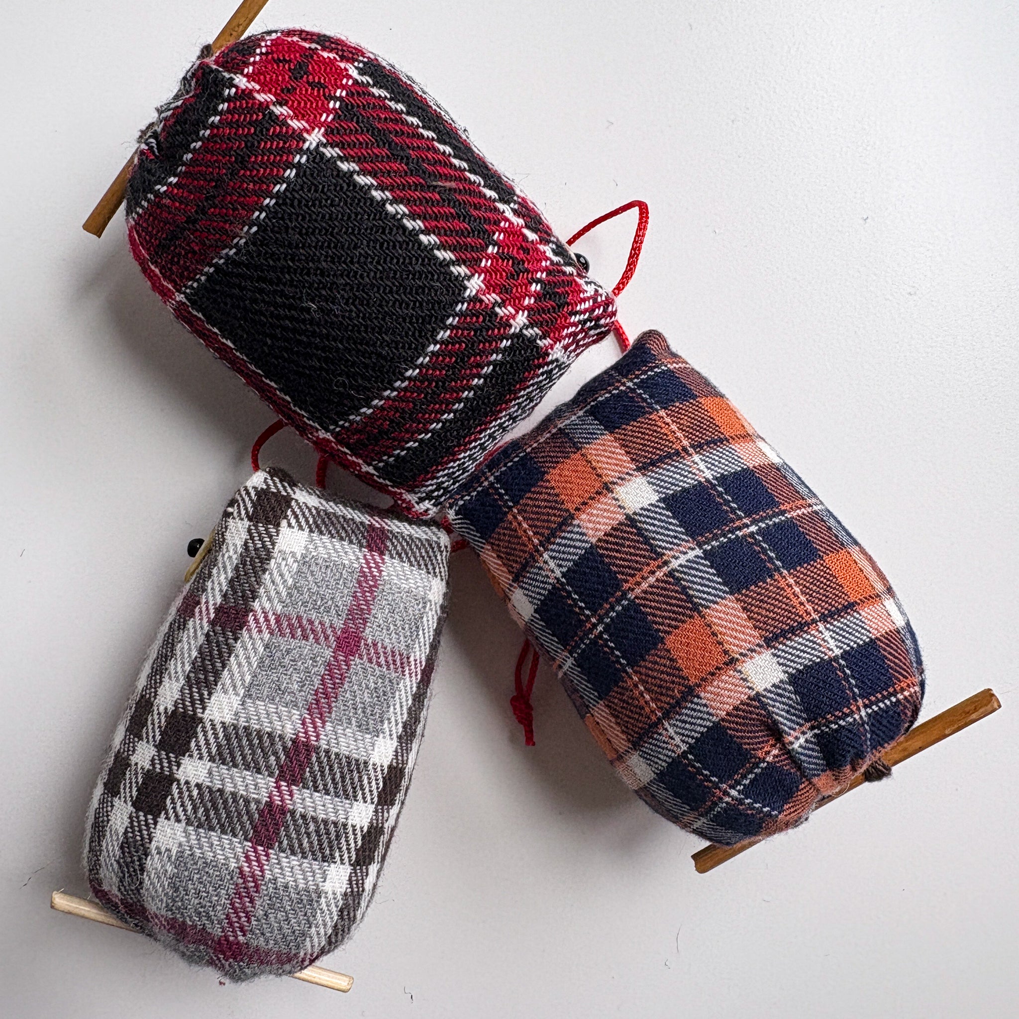 Khon Plaid Owl Ornament