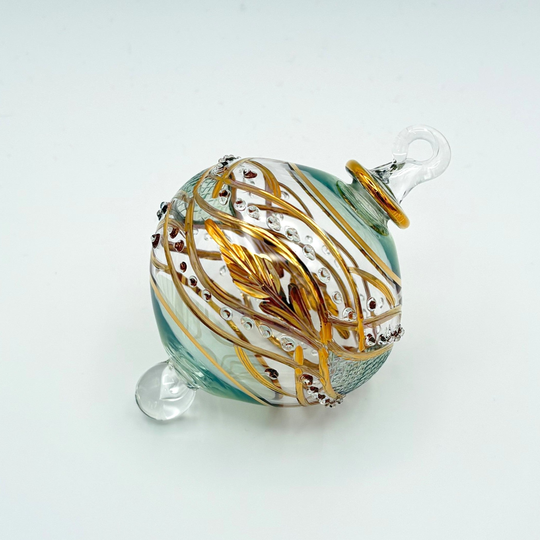 Lill Glass Ball Ornament - Green