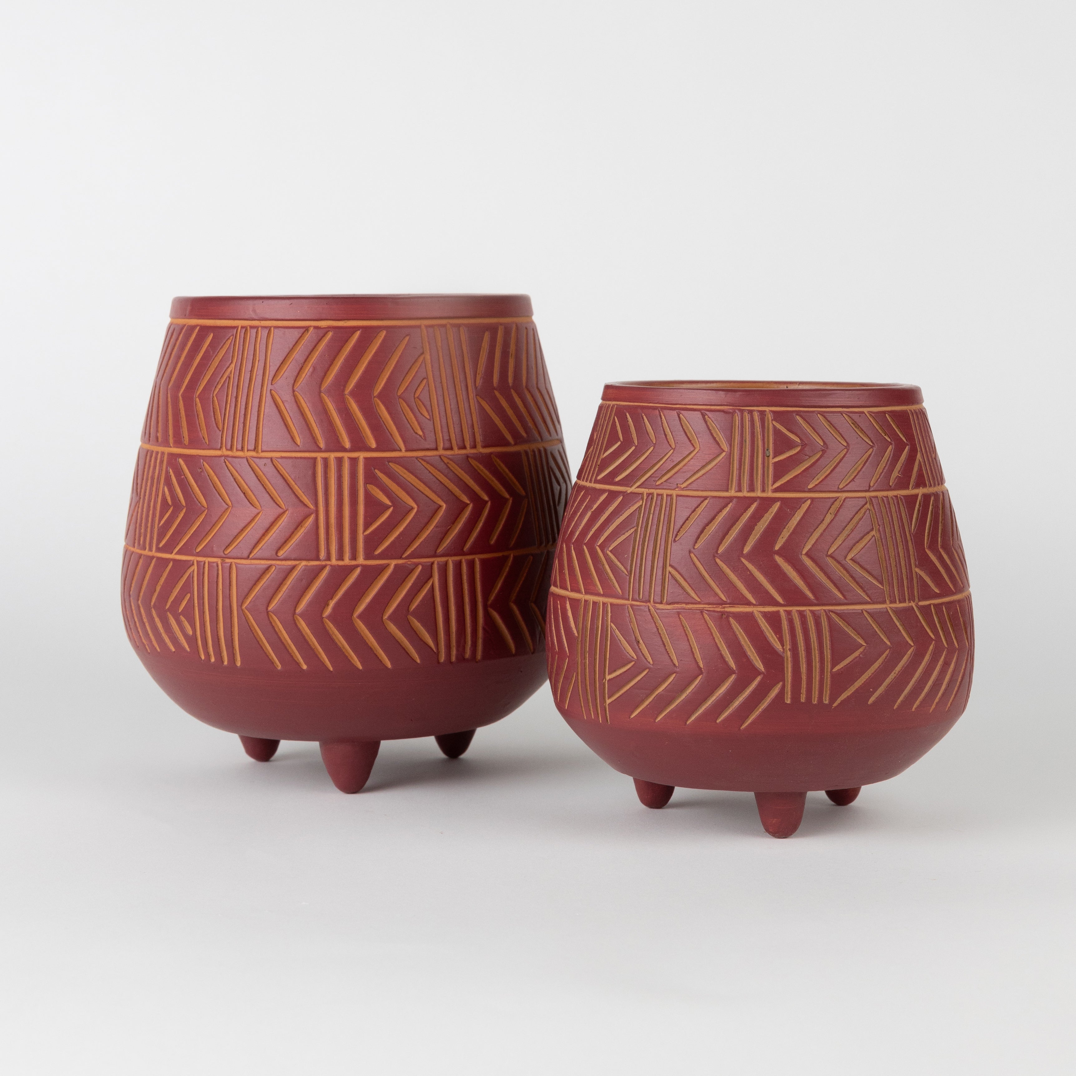 Hattaya Red Terracotta Planter with Feet - Ten Thousand Villages