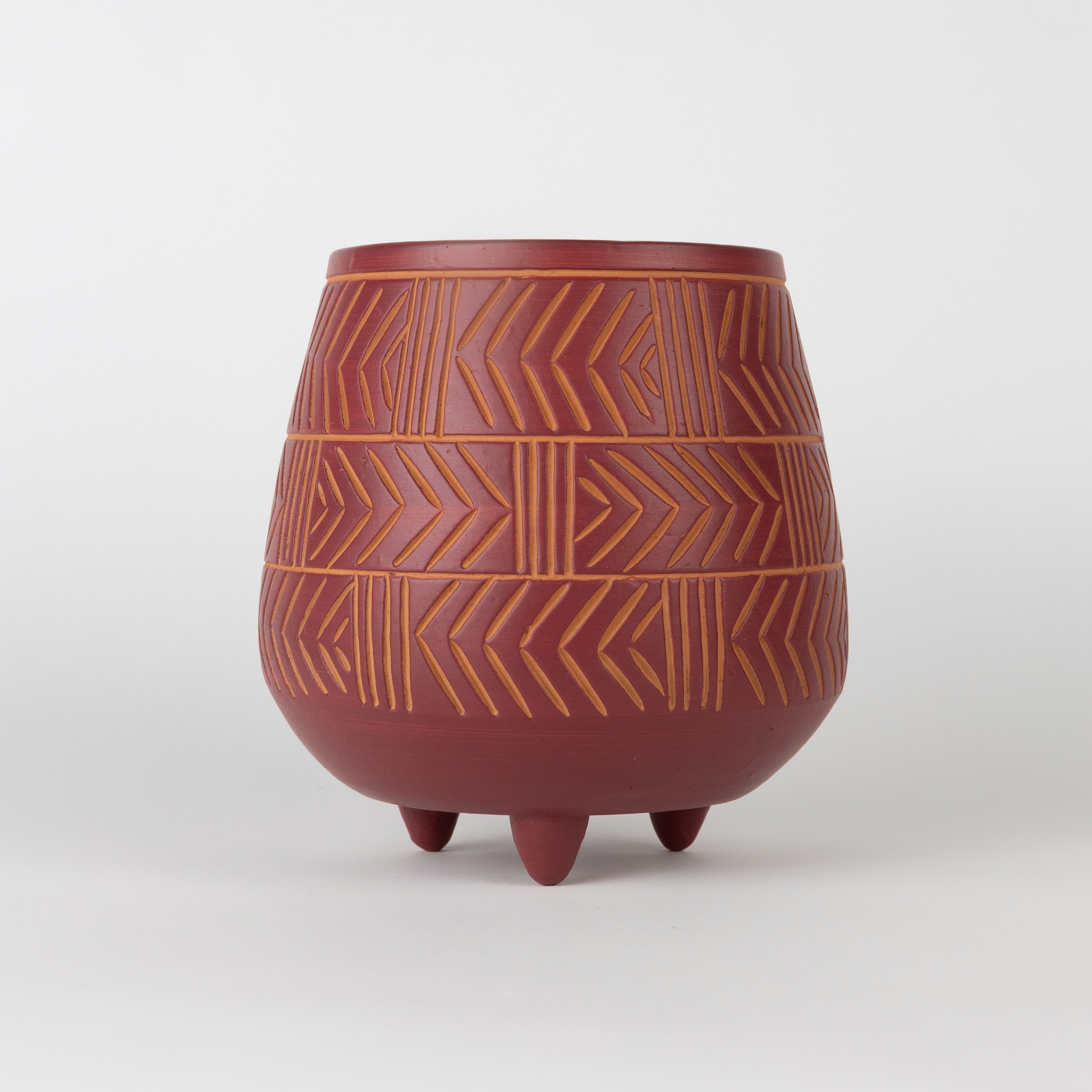 Hattaya Red Terracotta Planter with Feet - Ten Thousand Villages