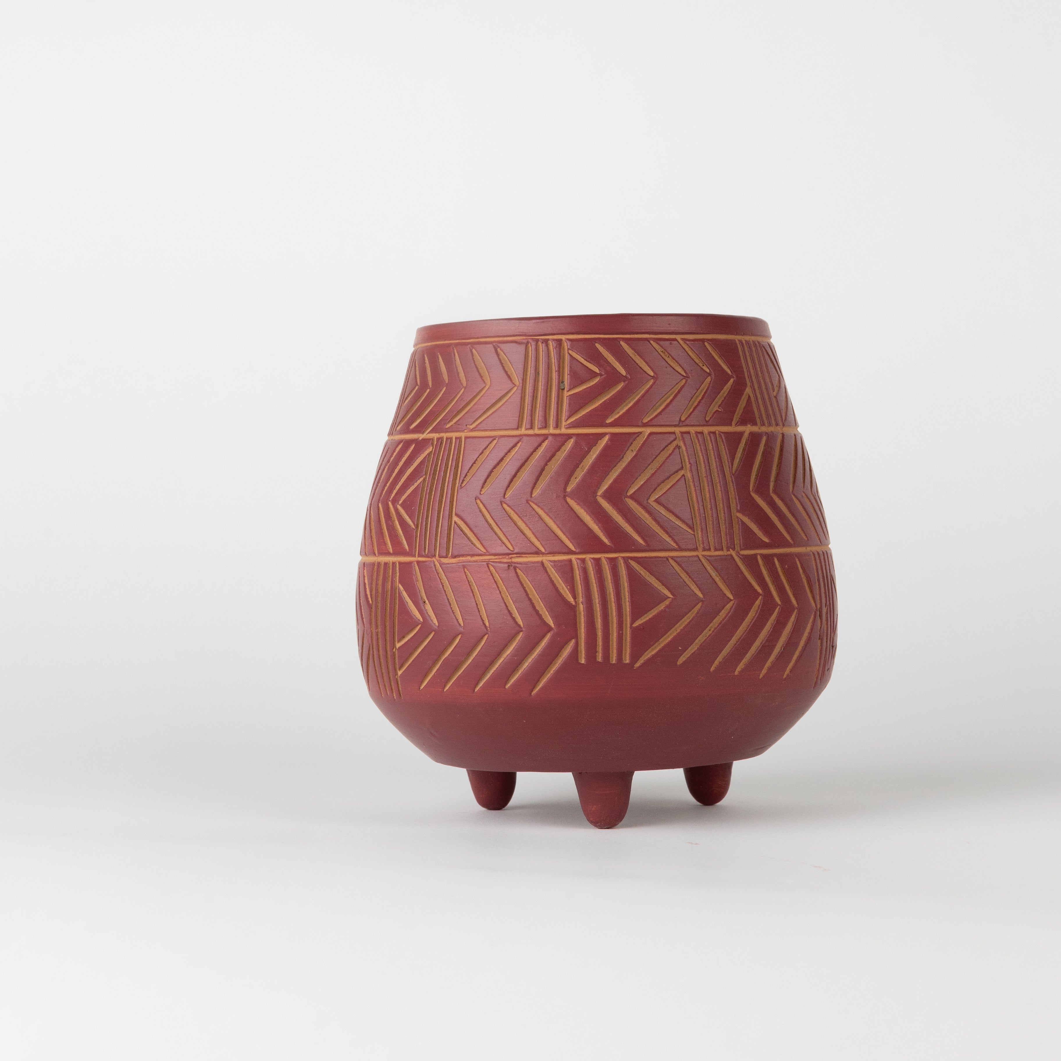 Hattaya Red Terracotta Planter with Feet - Ten Thousand Villages