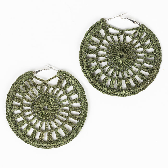 Pahiya Silk Crochet Hoop Earrings 4