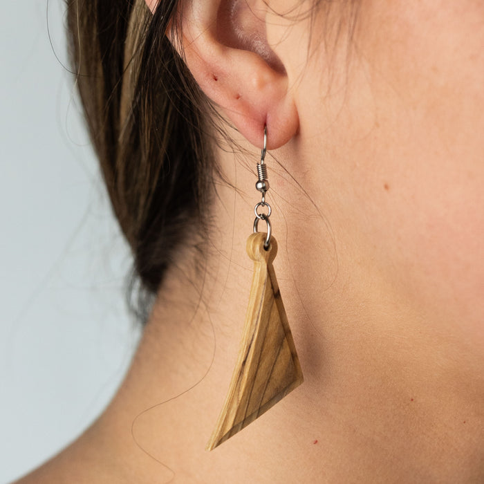 Ashriea Olive Wood Drop Earrings 2