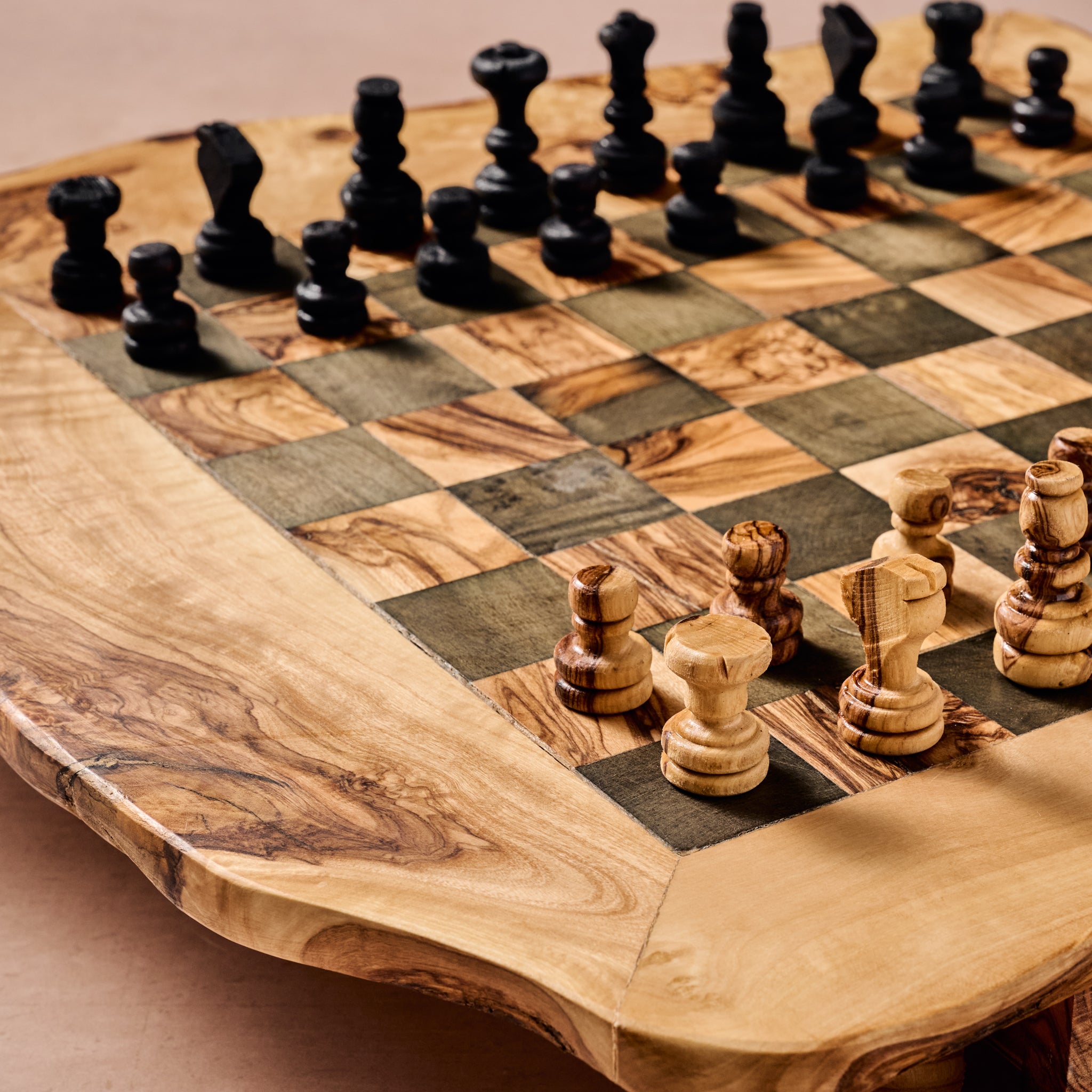 Seira Olive Wood Chess Set with Drawer