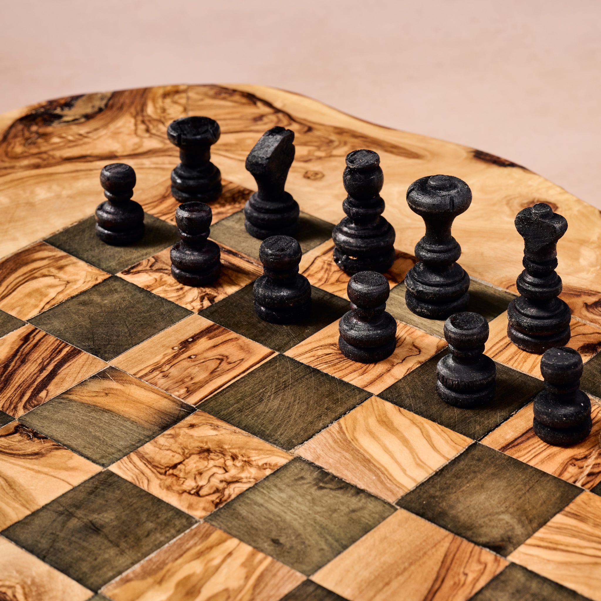 Seira Olive Wood Chess Set with Drawer
