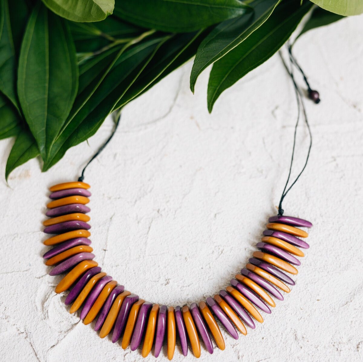 Tagua Slice Bib Necklace - Ten Thousand Villages